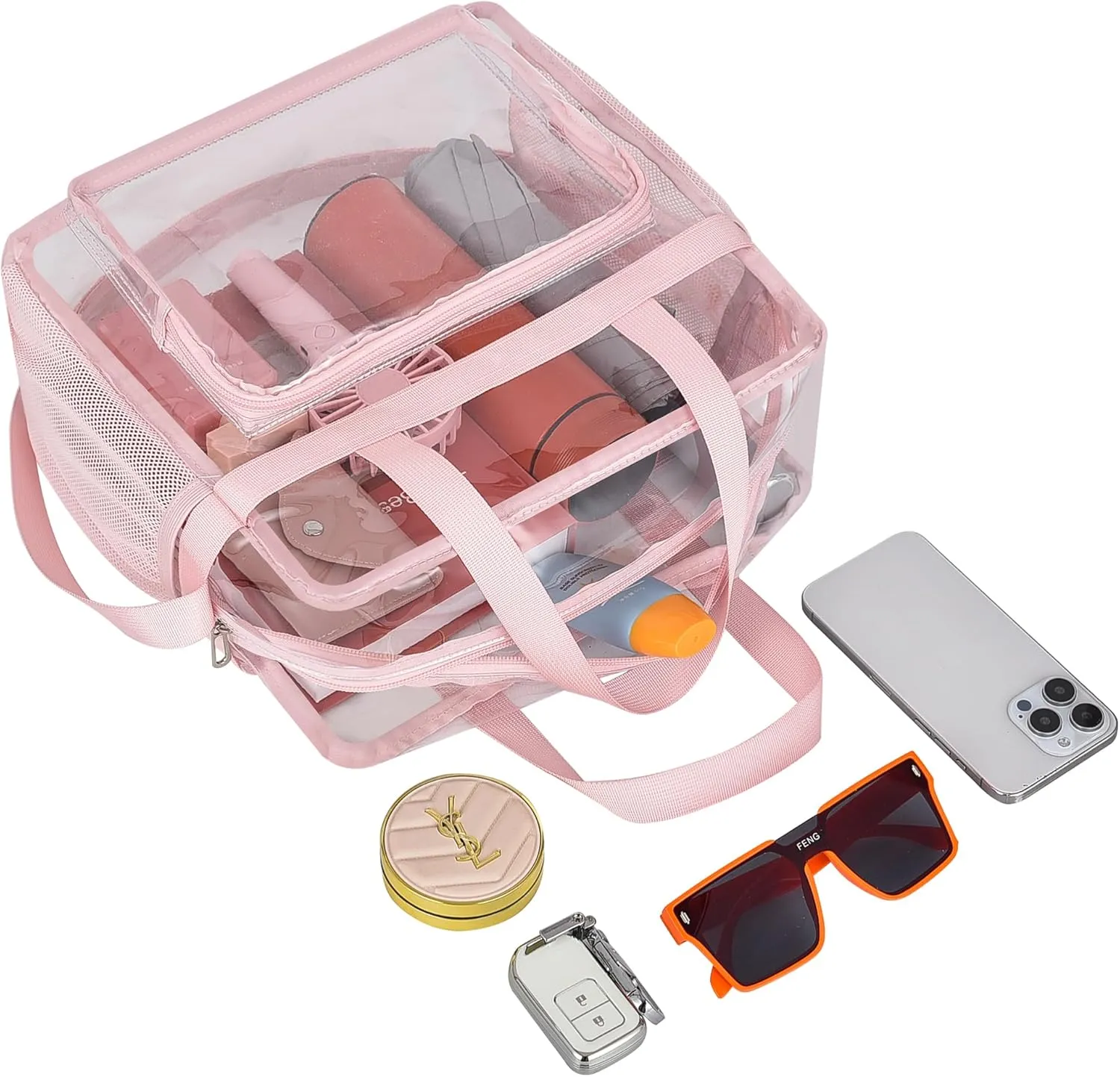 Oraben Clear Tote Bag Clear Bag Stadium Approved 12x6x12 Stadium Bag for Work, Sports Games,Gym