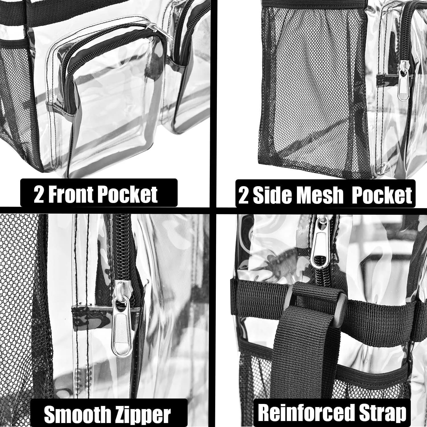 Oraben Clear Tote Bag Clear Bag Stadium Approved 12x6x12 Stadium Bag for Work, Sports Games,Gym