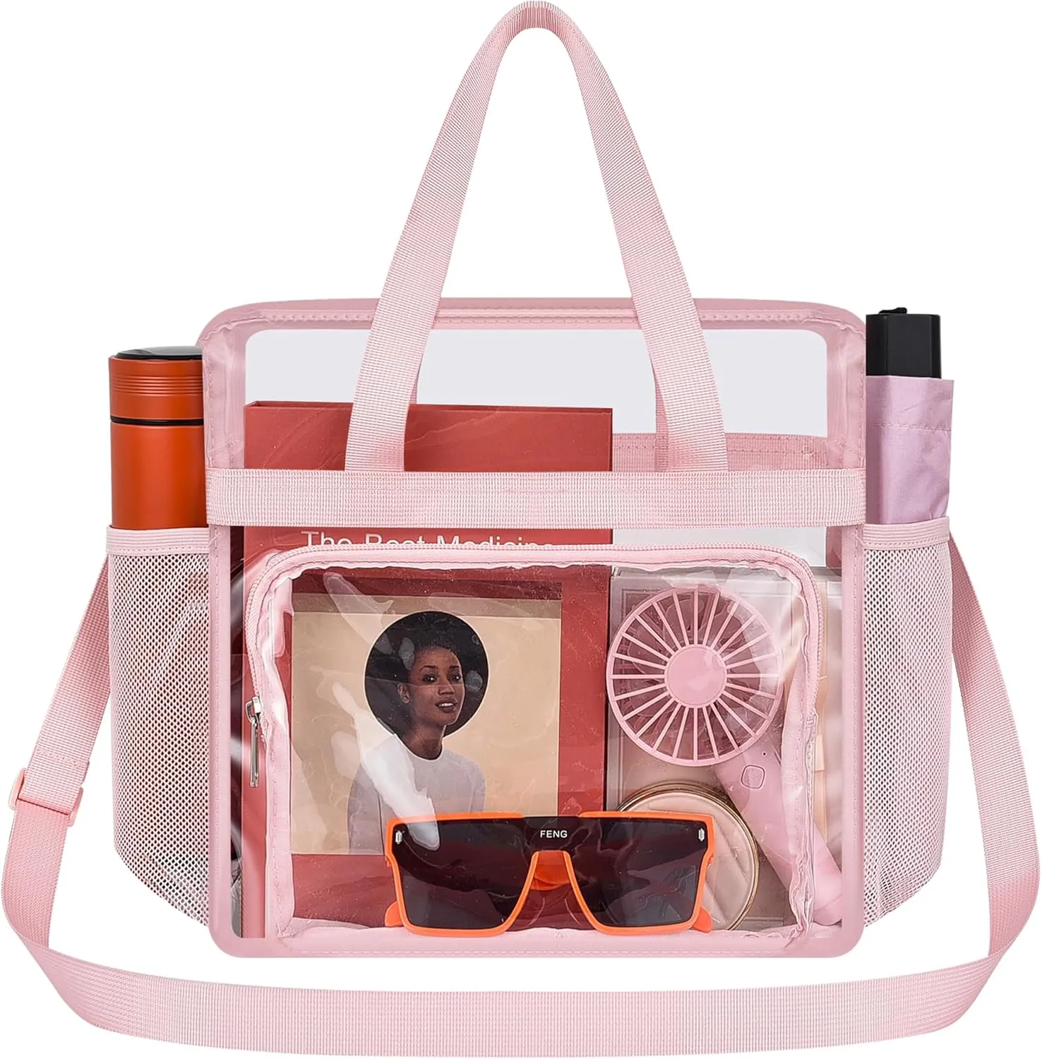 Oraben Clear Tote Bag Clear Bag Stadium Approved 12x6x12 Stadium Bag for Work, Sports Games,Gym