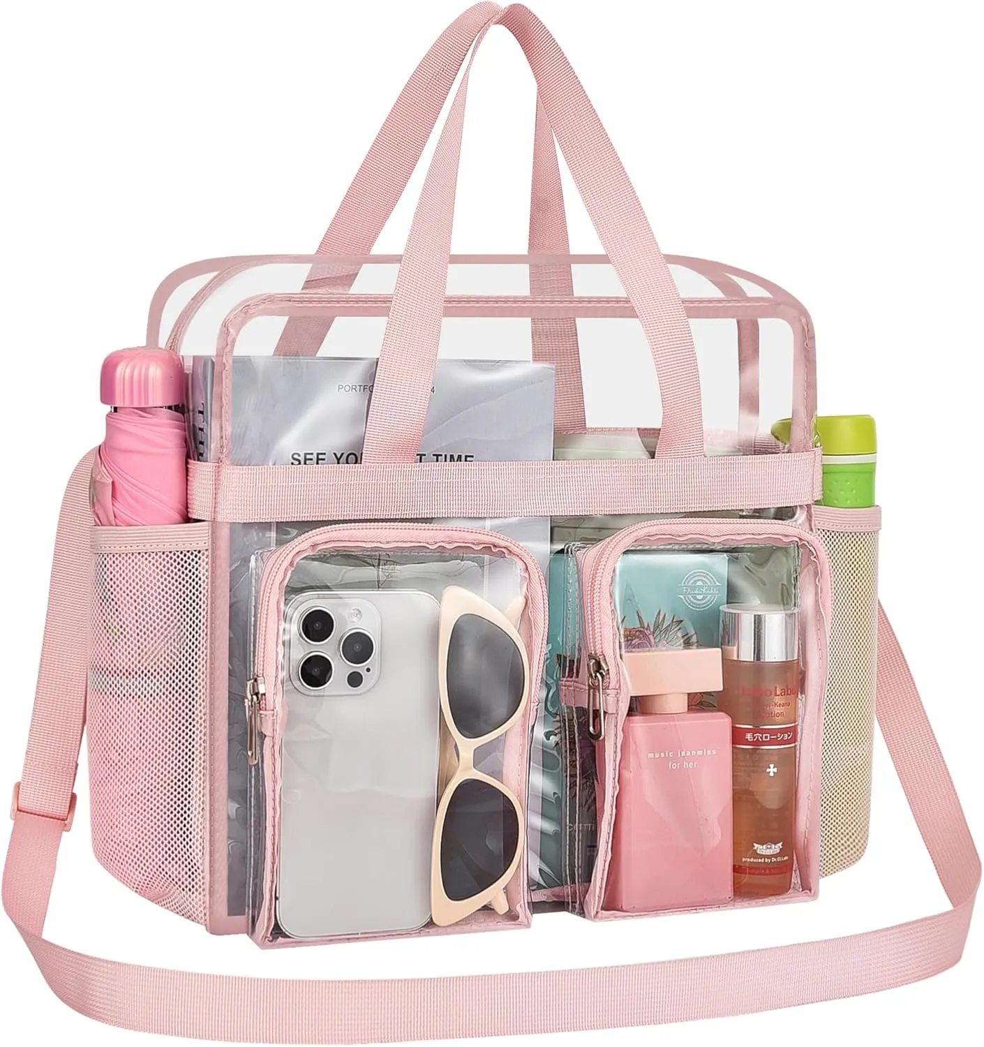Oraben Clear Tote Bag Clear Bag Stadium Approved 12x6x12 Stadium Bag for Work, Sports Games,Gym