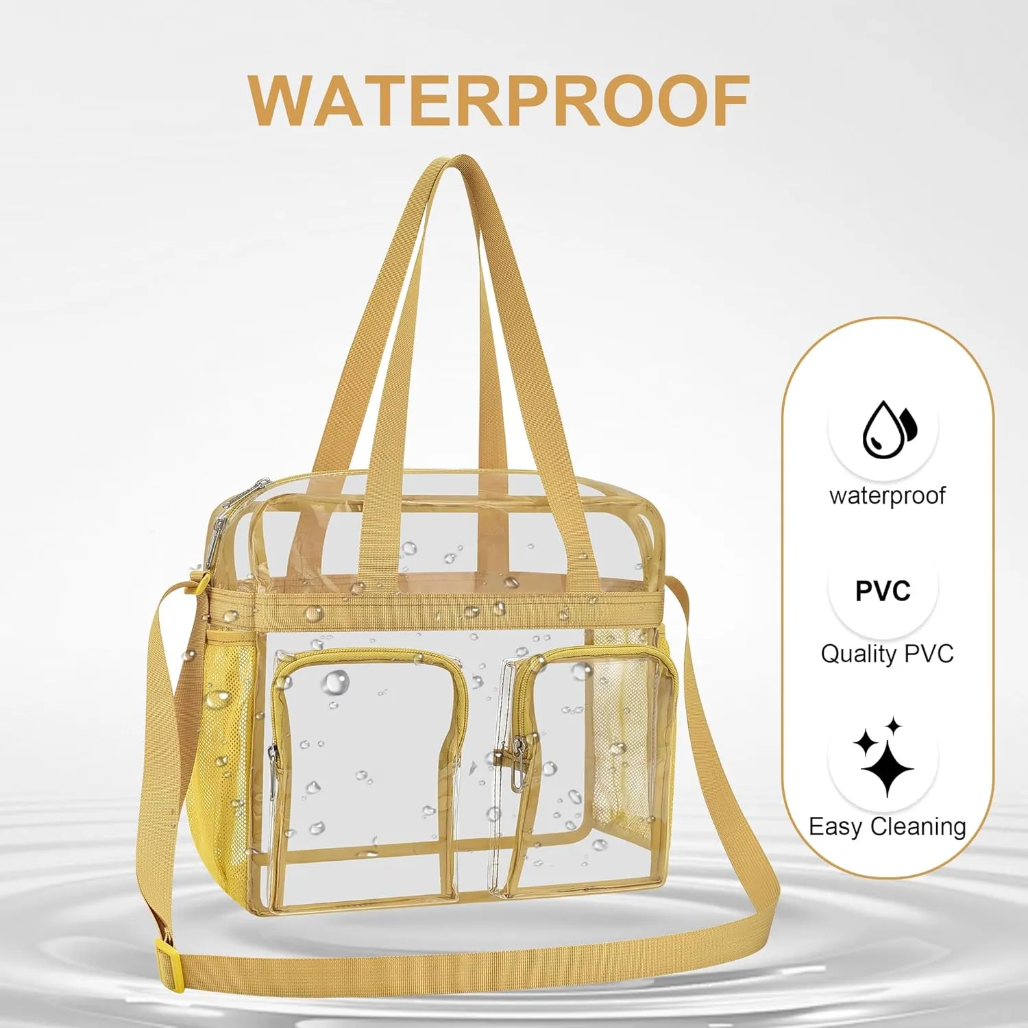 Oraben Clear Tote Bag Clear Bag Stadium Approved 12x6x12 Stadium Bag for Work, Sports Games,Gym
