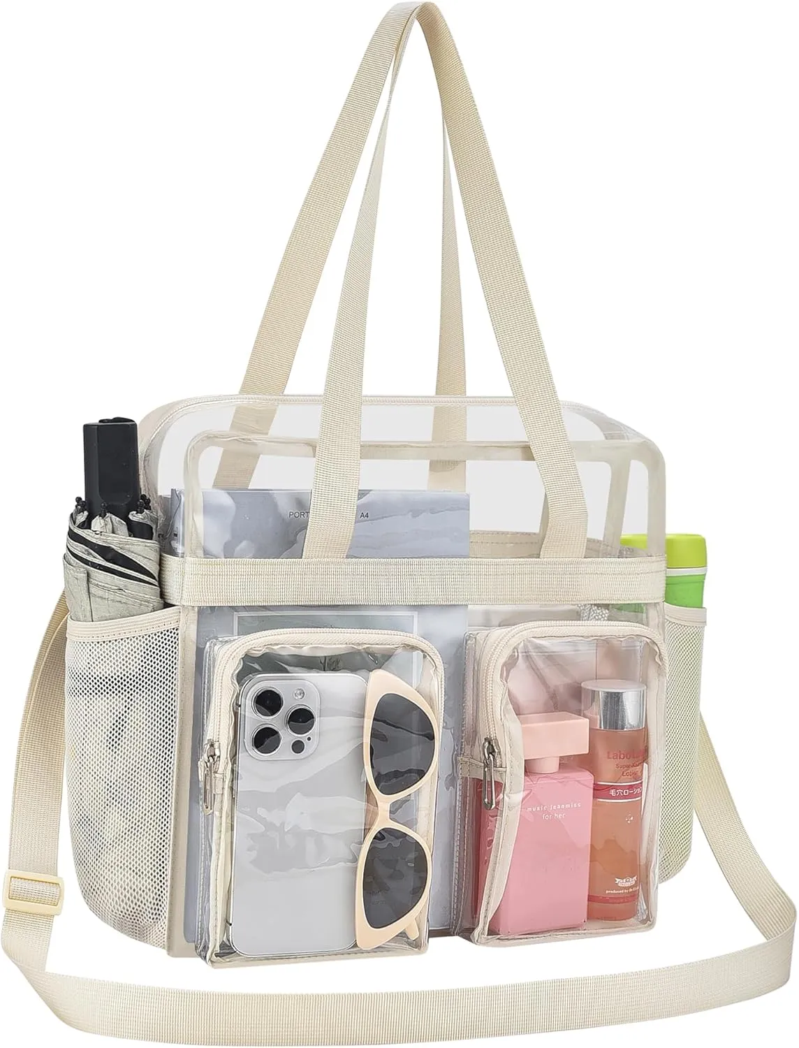 Oraben Clear Tote Bag Clear Bag Stadium Approved 12x6x12 Stadium Bag for Work, Sports Games,Gym