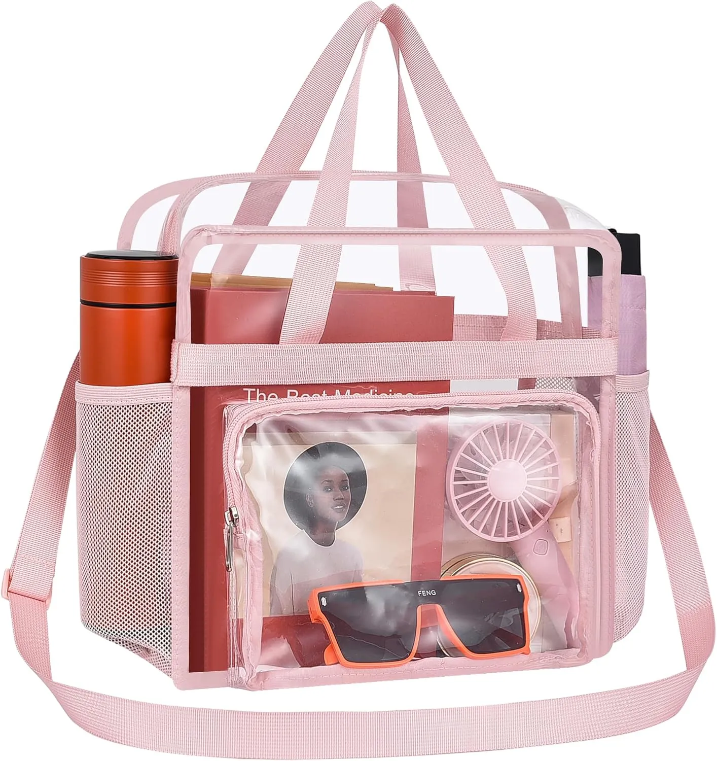 Oraben Clear Tote Bag Clear Bag Stadium Approved 12x6x12 Stadium Bag for Work, Sports Games,Gym