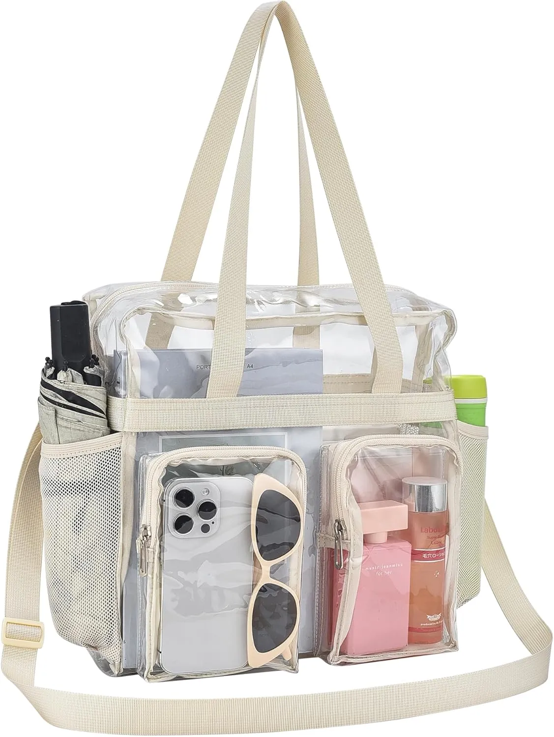 Oraben Clear Tote Bag Clear Bag Stadium Approved 12x6x12 Stadium Bag for Work, Sports Games,Gym