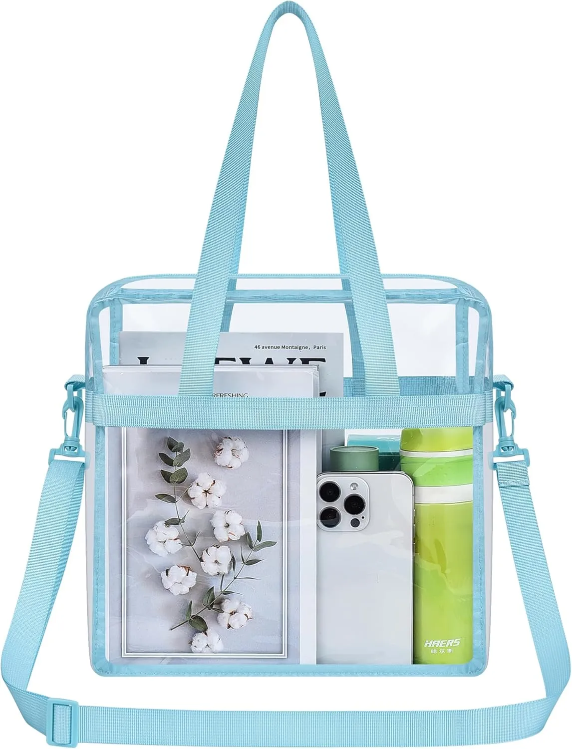 Oraben Clear Tote Bag Clear Bag Stadium Approved 12x6x12 Stadium Bag for Work, Sports Games,Gym