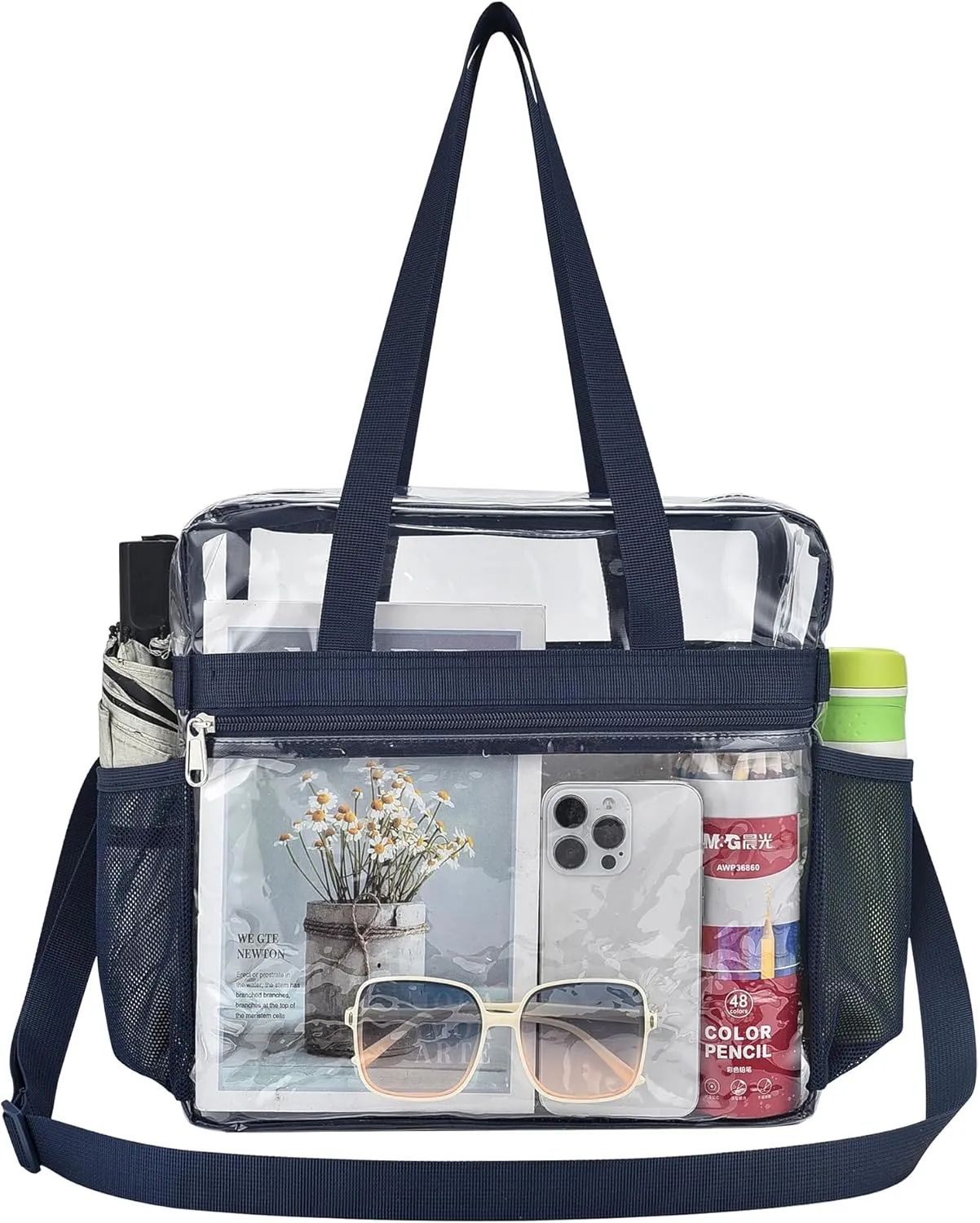 Oraben Clear Tote Bag Clear Bag Stadium Approved 12x6x12 Stadium Bag for Work, Sports Games,Gym