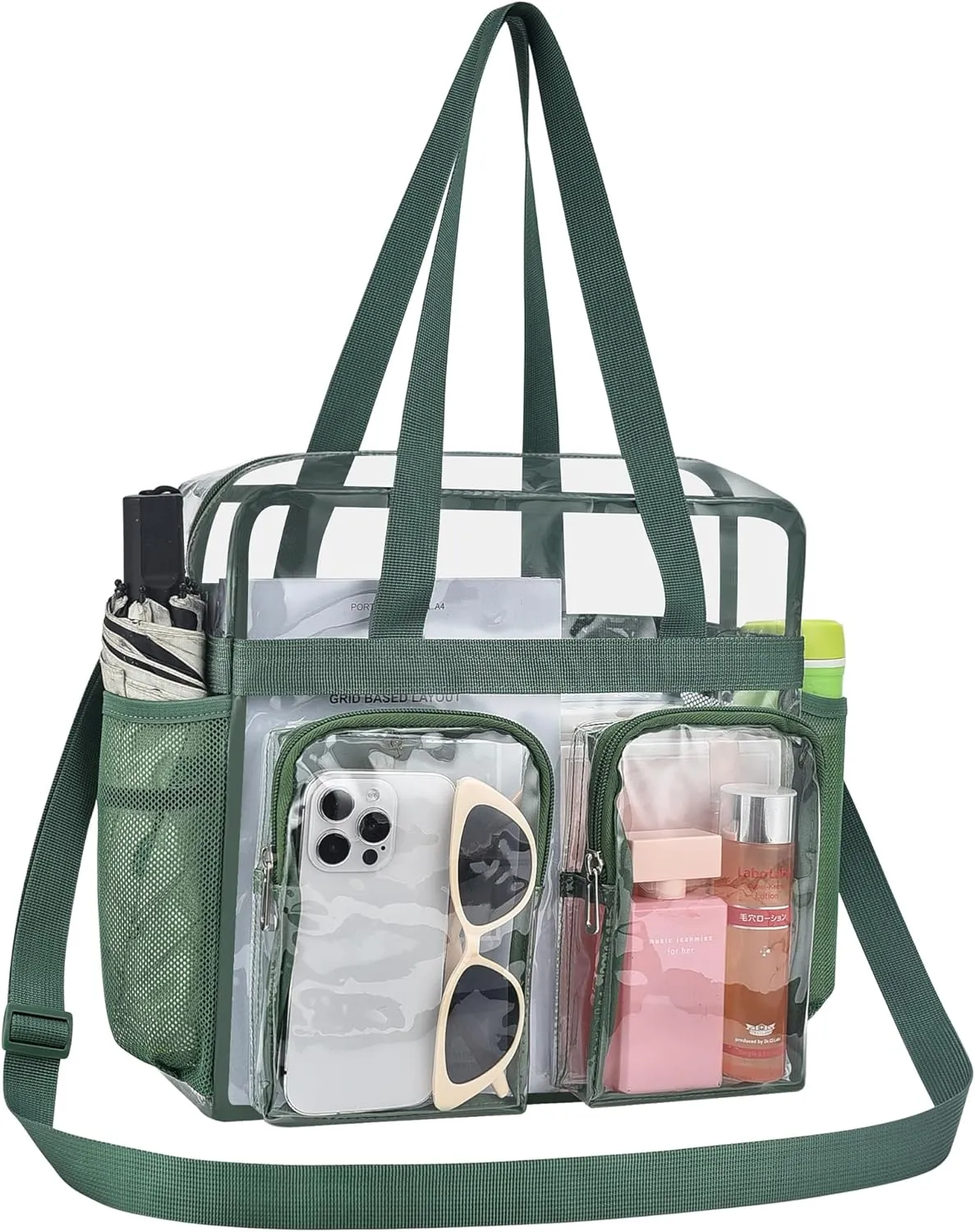 Oraben Clear Tote Bag Clear Bag Stadium Approved 12x6x12 Stadium Bag for Work, Sports Games,Gym