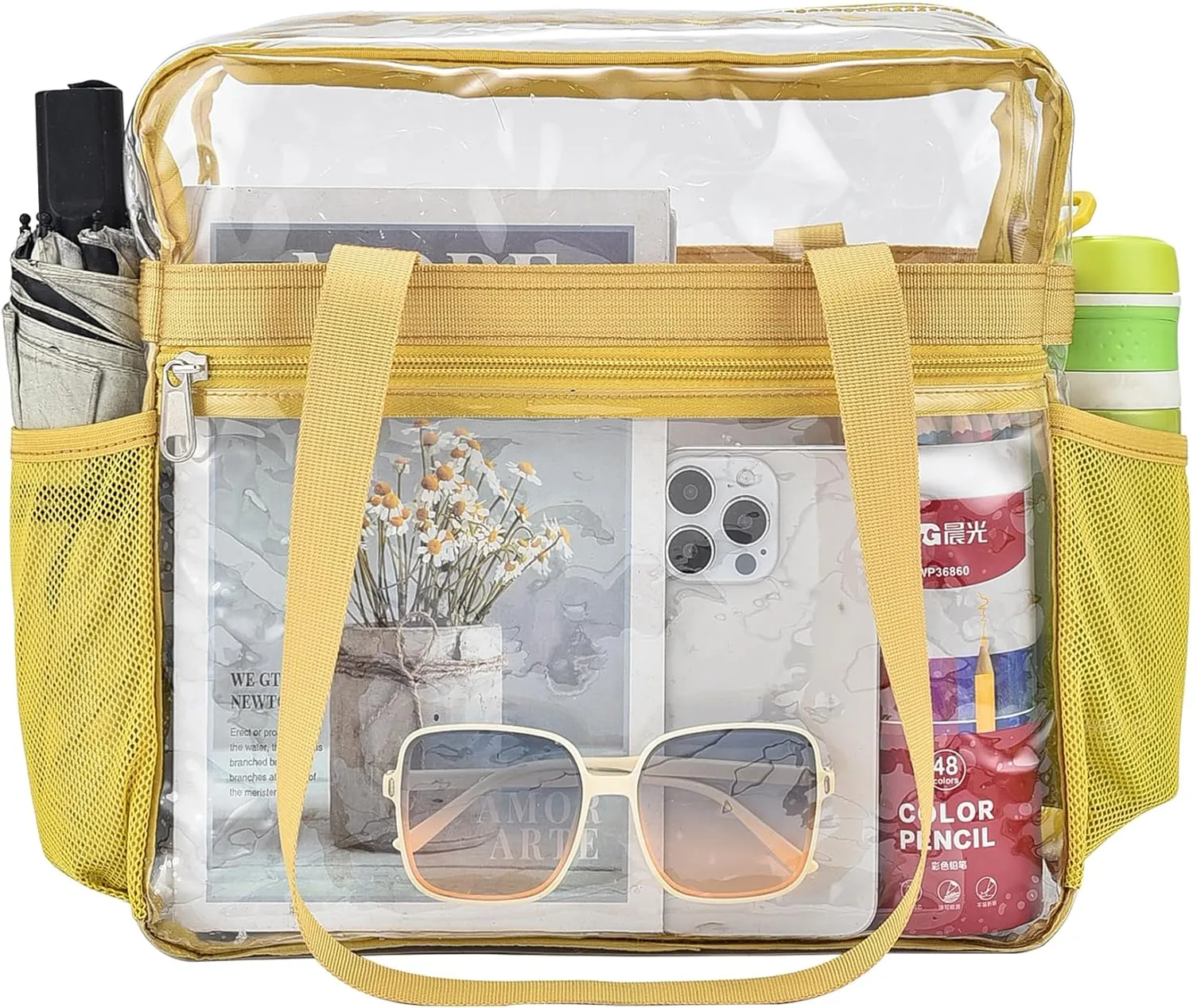 Oraben Clear Tote Bag Clear Bag Stadium Approved 12x6x12 Stadium Bag for Work, Sports Games,Gym
