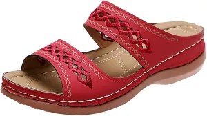 Orthopedic Sandals for Women Lightweight Athletic Slip On Sandals Casual Vintage Flats Embroidered Slippers Arch Support Walking Sandles