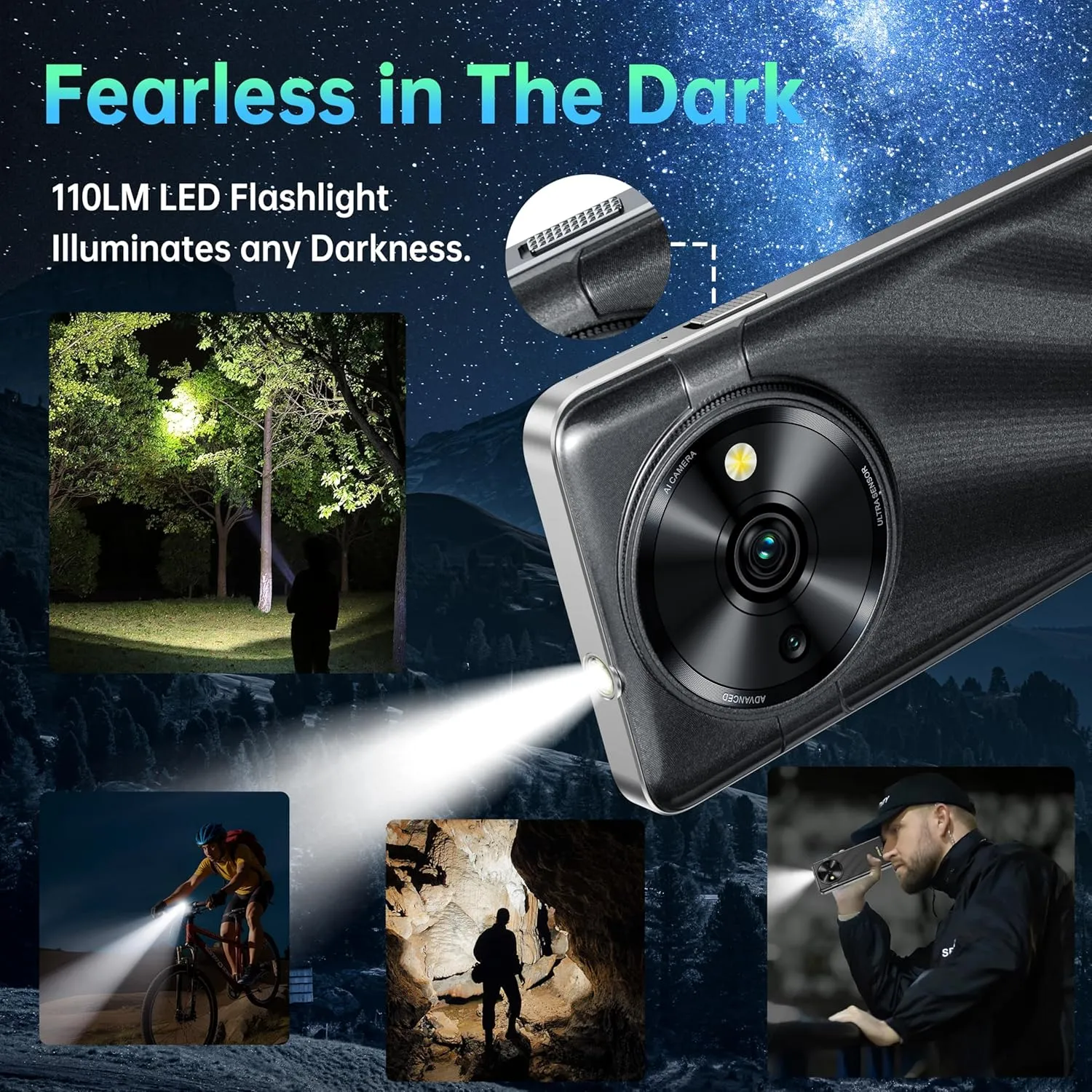 OUKITEL C59 Pro Unlocked Android Phones - 6.88”HD  Display Android 15 10000 mAh Battery 24GB  256GB/1TB TF Cell Phone with 110LM Flashlight, NFC 13MP Camera Smartphone, OTG/Fingerprint/4G Dual SIM