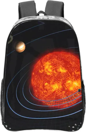 Outer Space Galaxy Solar System Print Large Clear PVC Backpack Men Women Suitable Bag Stadium Event Outdoor Sport Travel