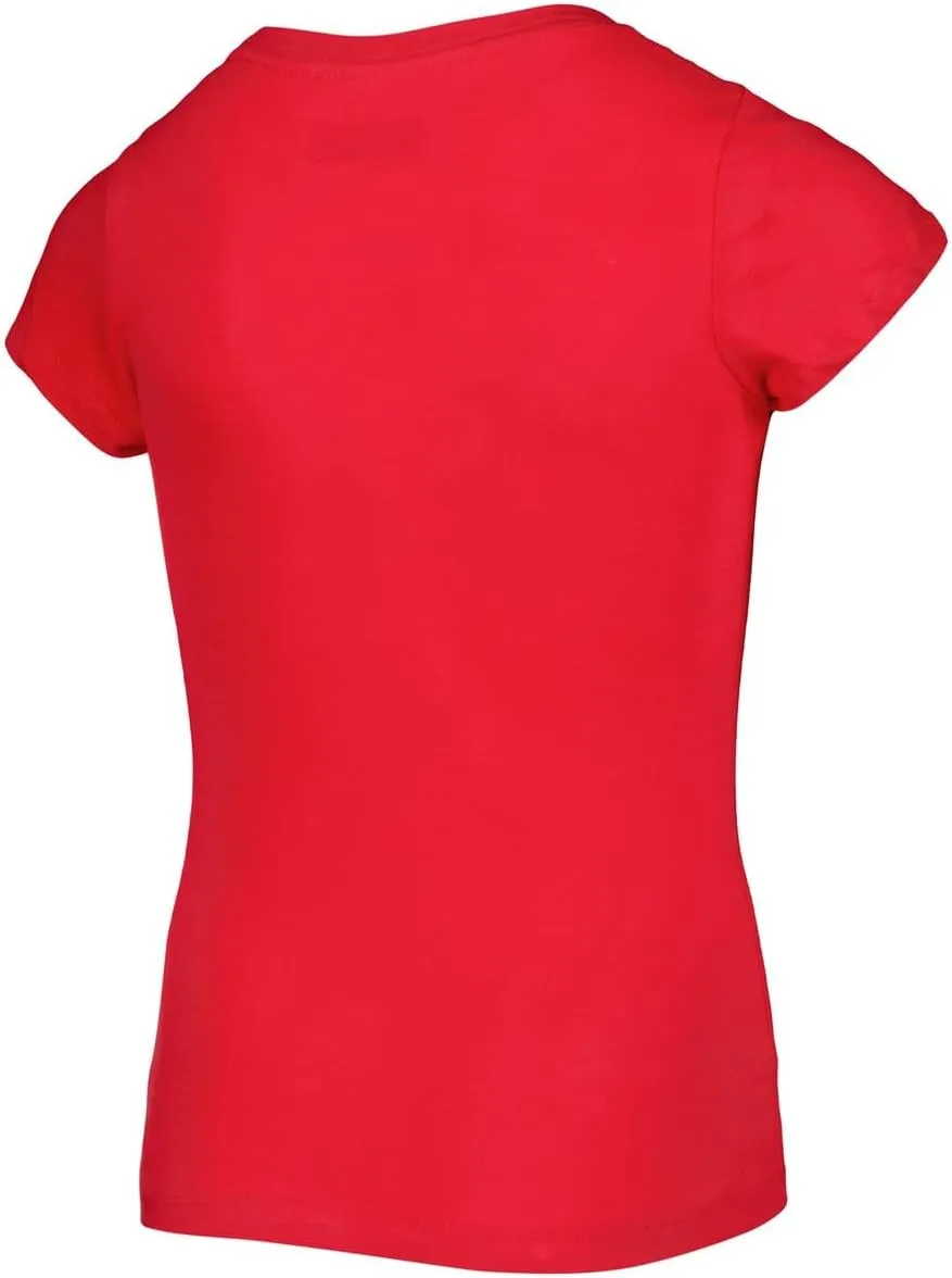 Outerstuff Atlanta Hawks Juniors Girls 4-16 Team Logo V-Neck T-Shirt