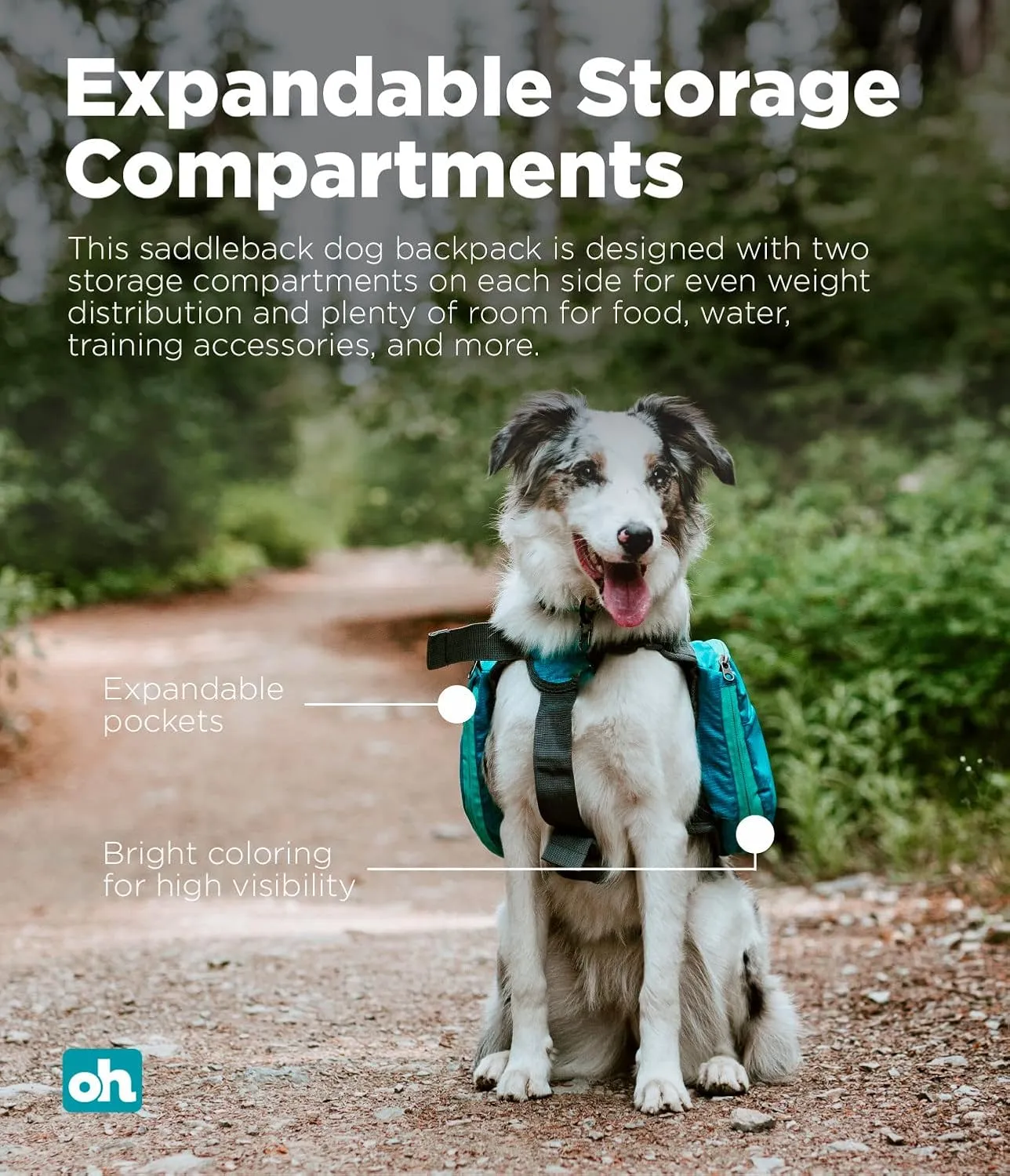 Outward Hound DayPak Blue Dog Saddleback Backpack, Medium