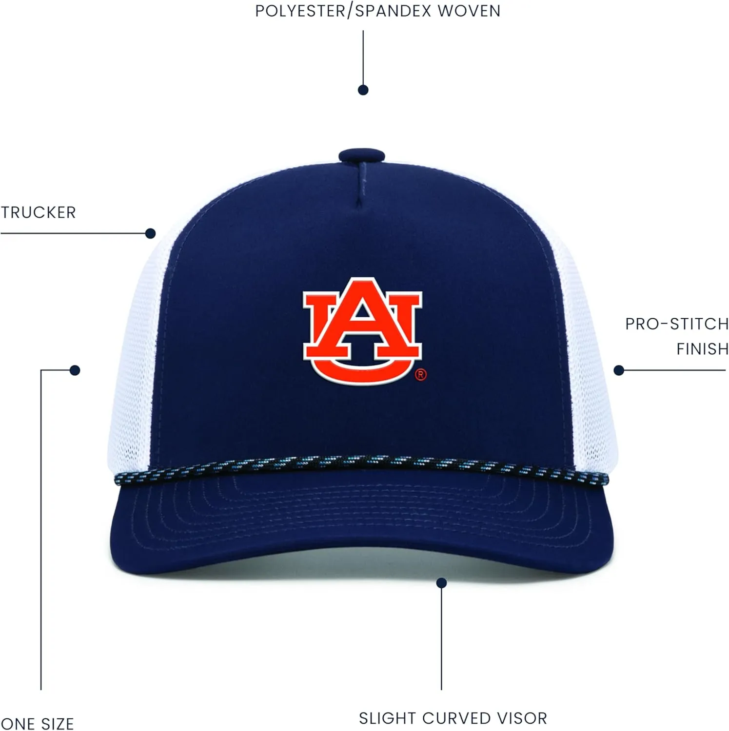 Pacific Headwear Standard NCAA Collegiate Weekender Braid Cap-Adjustable Snapback Hat, Comfortable Mesh Back