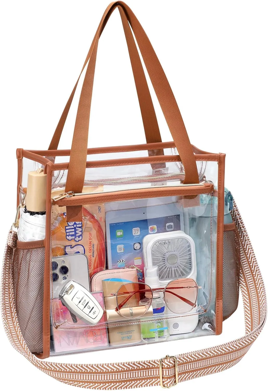 PACKISM Clear Bag 12x6x12 Stadium Approved - Clear Tote Bag for Sport Events Game Day Concert and Work