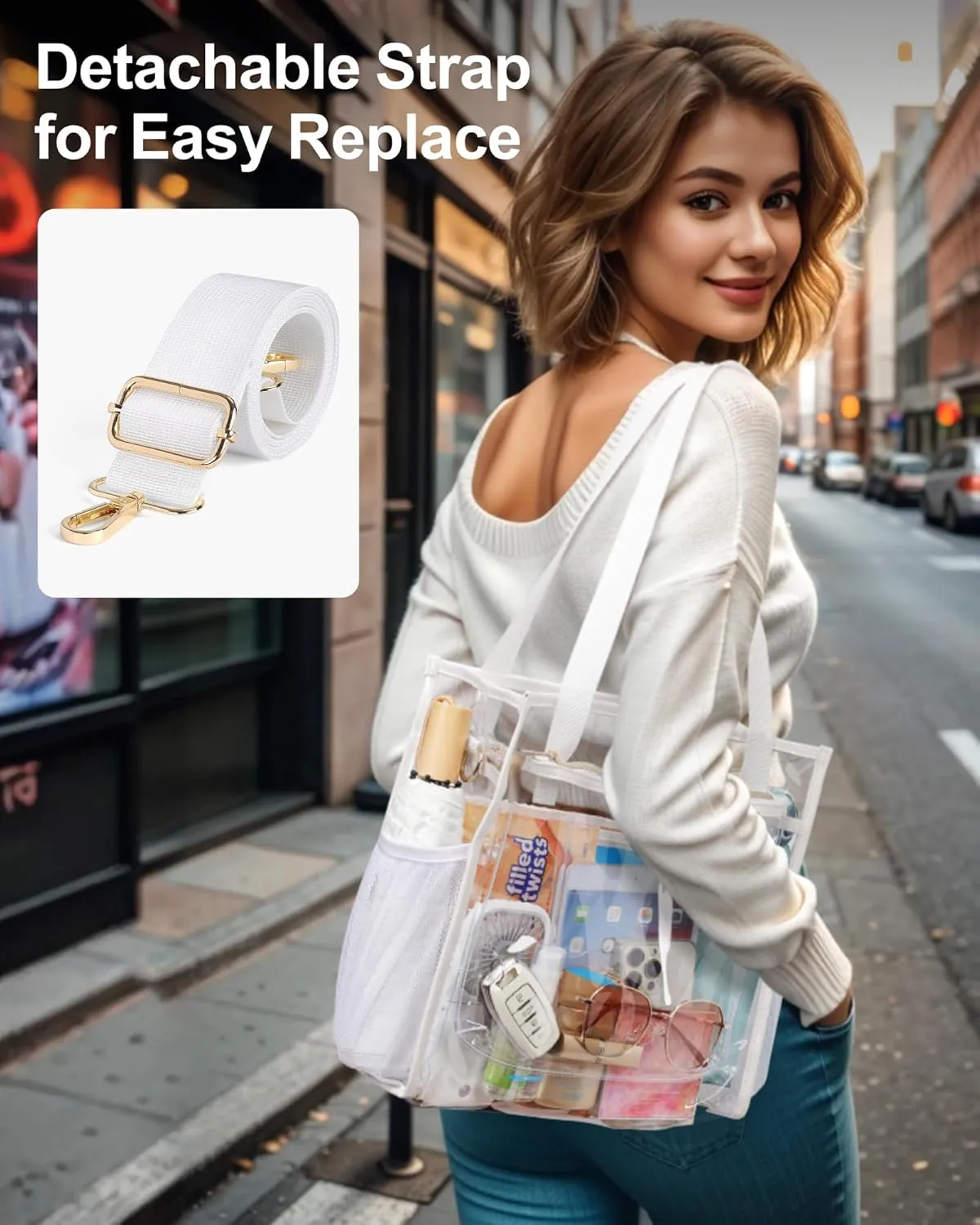 PACKISM Clear Bag 12x6x12 Stadium Approved - Clear Tote Bag for Sport Events Game Day Concert and Work