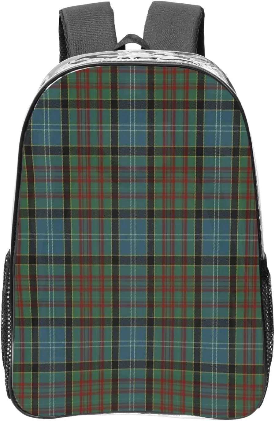 Paisley District Tartan Lightweight Clear Backpack - Transparent Bag For Work, Gym & Stadium Compliance
