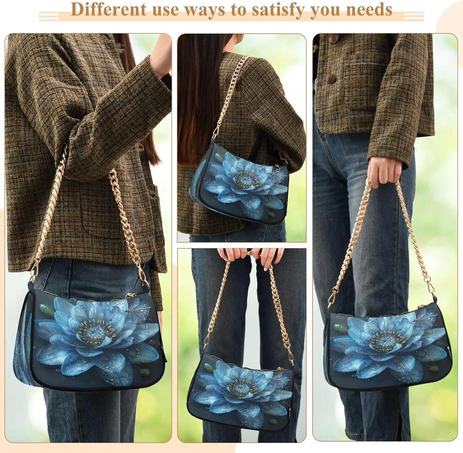 Palm Trees Blue Mini Bag, Crossbody Bags