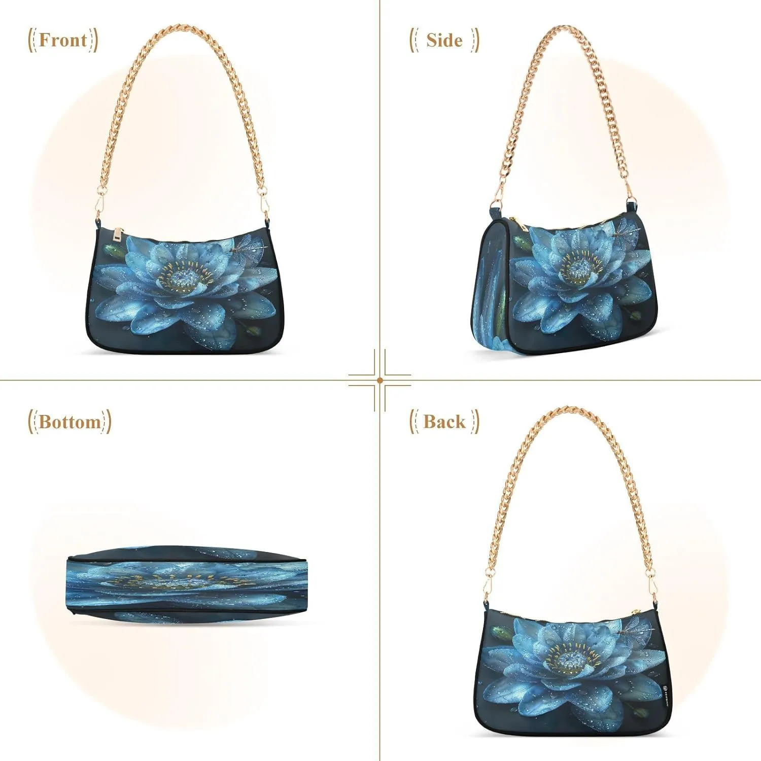 Palm Trees Blue Mini Bag, Crossbody Bags