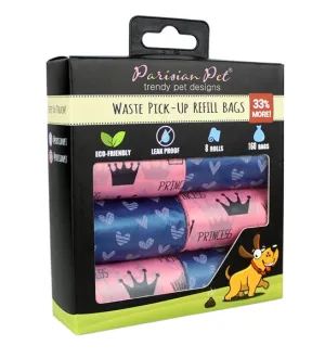 Parisian Pet Waste Bags - Princess Hearts Pink