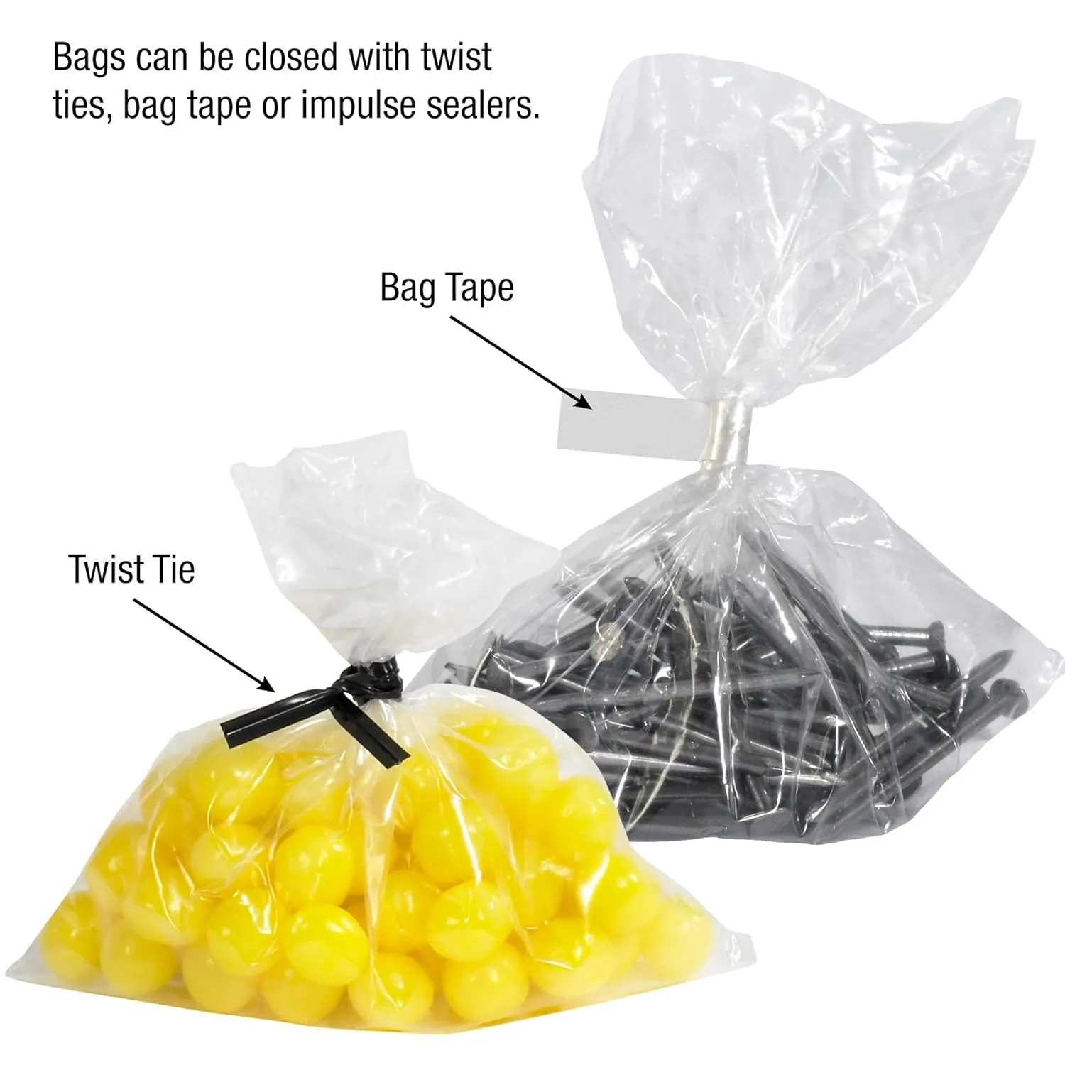 Partners Brand PPBG111 Gusseted Polypropylene Bags 1.5 Mil, 3 1/2" x 2" x 7 1/2", Clear (Pack of 2000)