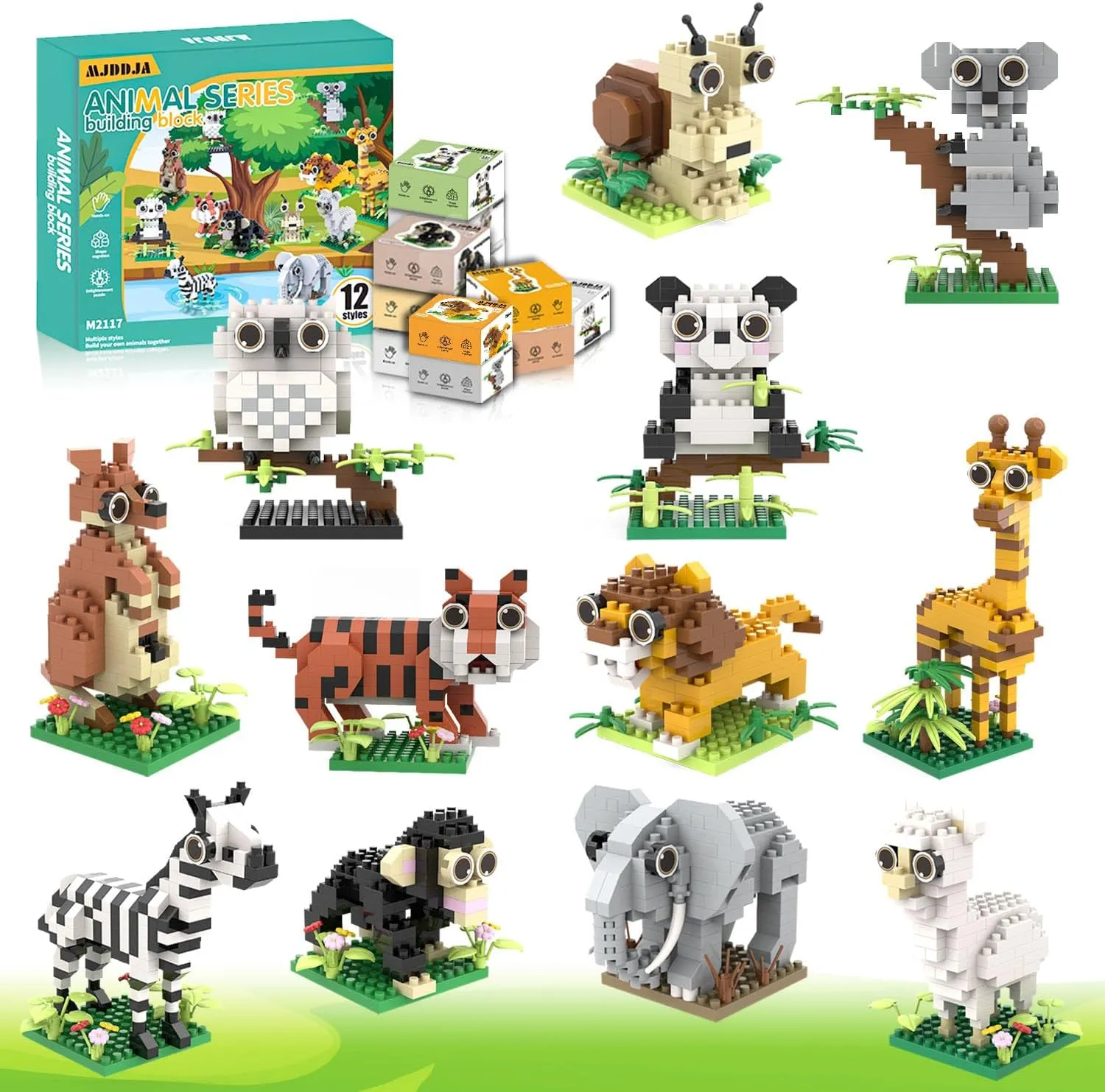 Party Favors for Kids 8-12, Mini Animals Building Blocks Sets,Goodie Bags Stuffers for Kid, Small Toy Prizes, 12Pack Kits Birthday Party Favor Gifts Toys for Ages 8 9 10 11 12