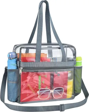 Paxiland Clear Bag for Stadium Events 12x6x12, Clear Tote Bag with Reinforced Strap, Transparent Bag for Sports Concert