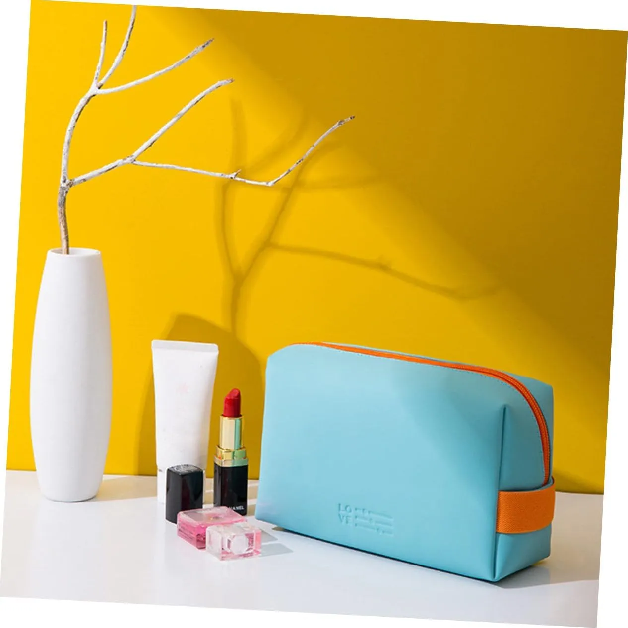 Pcs Cute Cosmetic Bag Quilted Makeup Travel Bag for Women Double Layer Mini Storage Pouch Portable Makeup Handbag Mirror for Travel Vacation Business Trip
