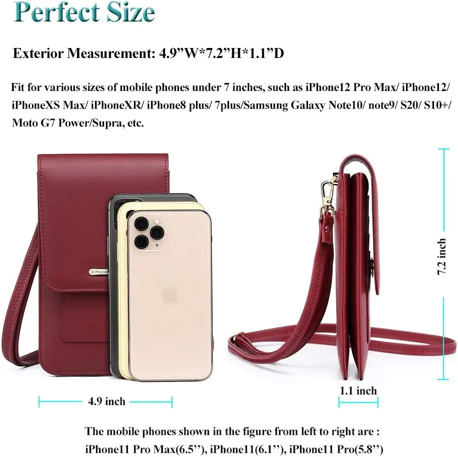Peacocktion Small Crossbody Bags for Women, Travel Cell Phone Cross Body Purses with Card Slots