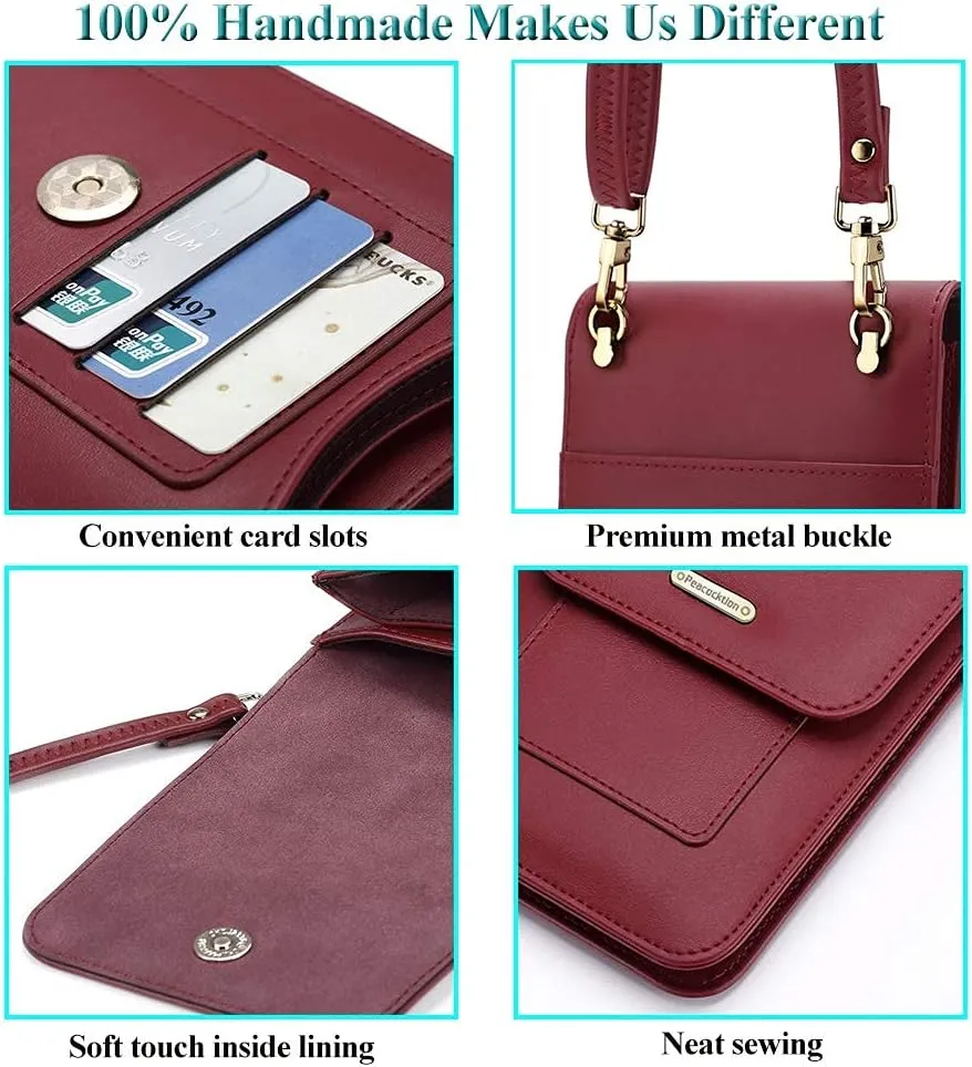 Peacocktion Small Crossbody Bags for Women, Travel Cell Phone Cross Body Purses with Card Slots