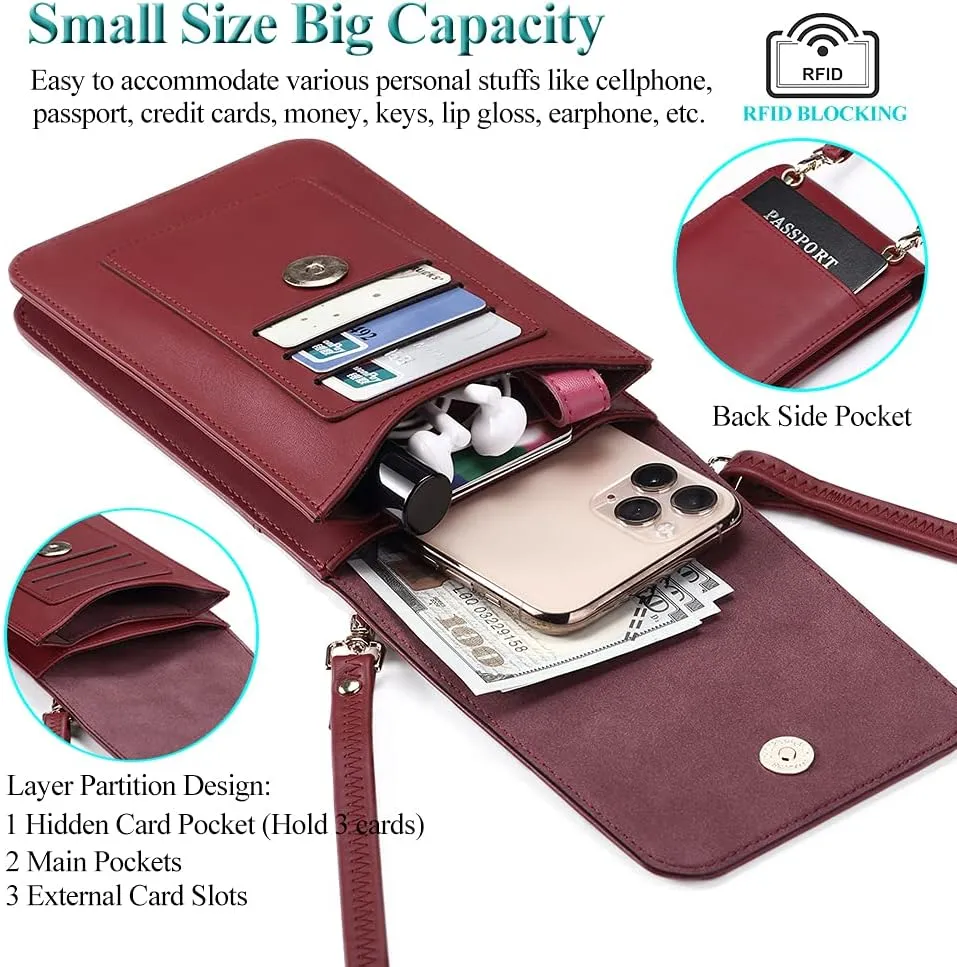 Peacocktion Small Crossbody Bags for Women, Travel Cell Phone Cross Body Purses with Card Slots