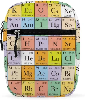 Periodic Table Casual Crossbody Bags for Women Men Mini Sling Purse Shoulder Messenger Bag