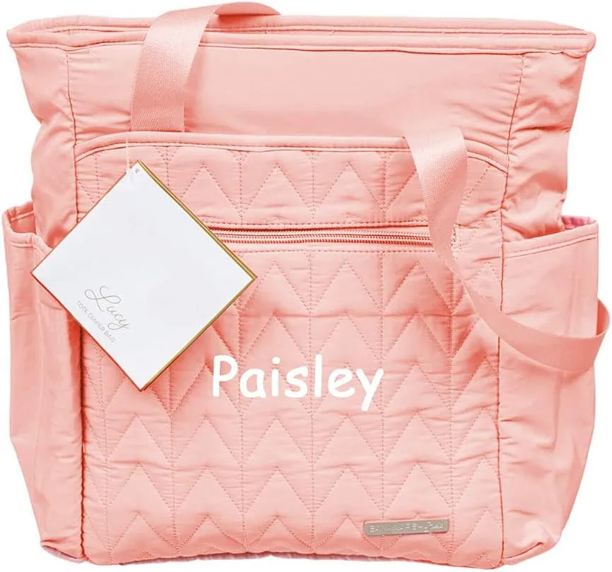 Personalized Baby Boy and Baby Girl Diaper Bags - Gender Neurtral Baby Children Carrying Totes with Custom Name