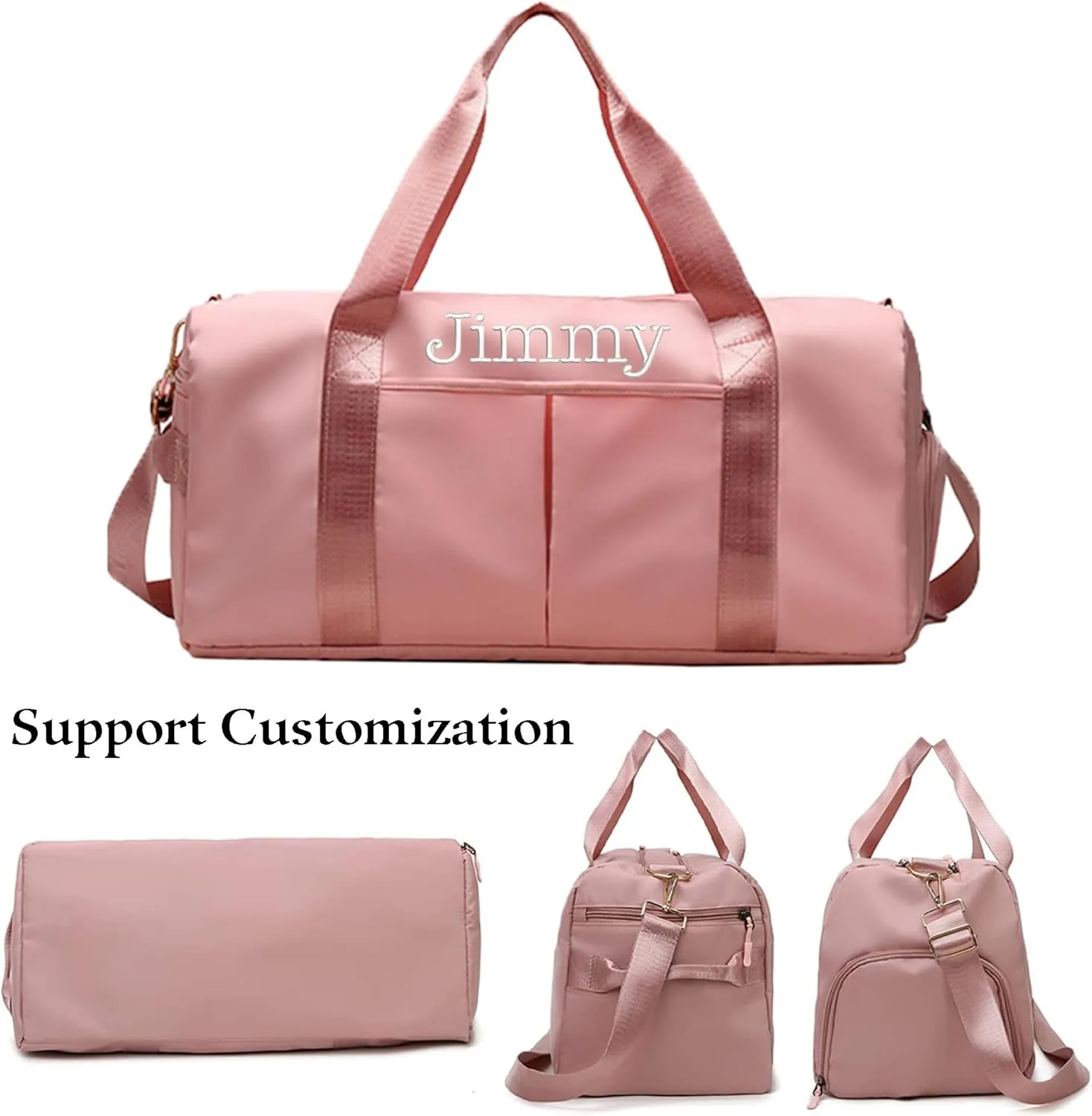 Personalized Duffel Bag, Embroidered Name,Custom Sport Gym Bags for Women/Men, Weekend Camp Bag With Wet Dry Pockets & Shoe, Overnight Bag for Women, Bridesmaid Gift,Cheerleading Dance Pack For Girls
