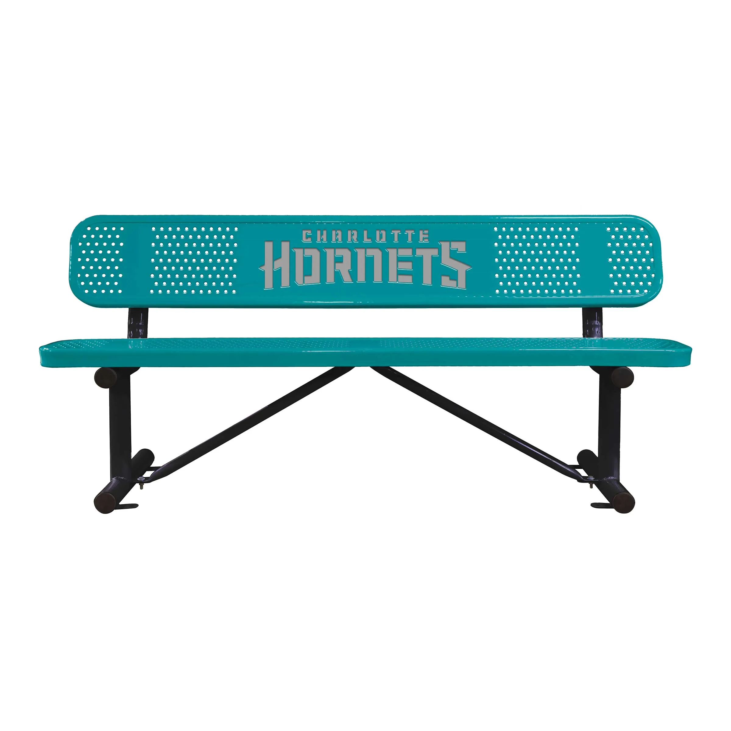 Personalized Multicolor Perforated Stadium Bench With Back - surface mount