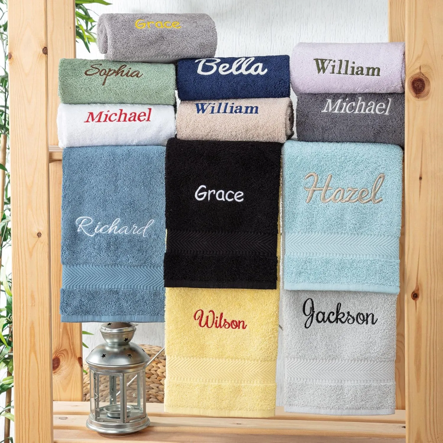 Personalized Towels - Customized Turkish Cotton Towel Set, Monogrammed Towels with Initials, Name & Embroidery, Idea for Weddings, Bridal Showers, Anniversaries, Housewarming, New Home