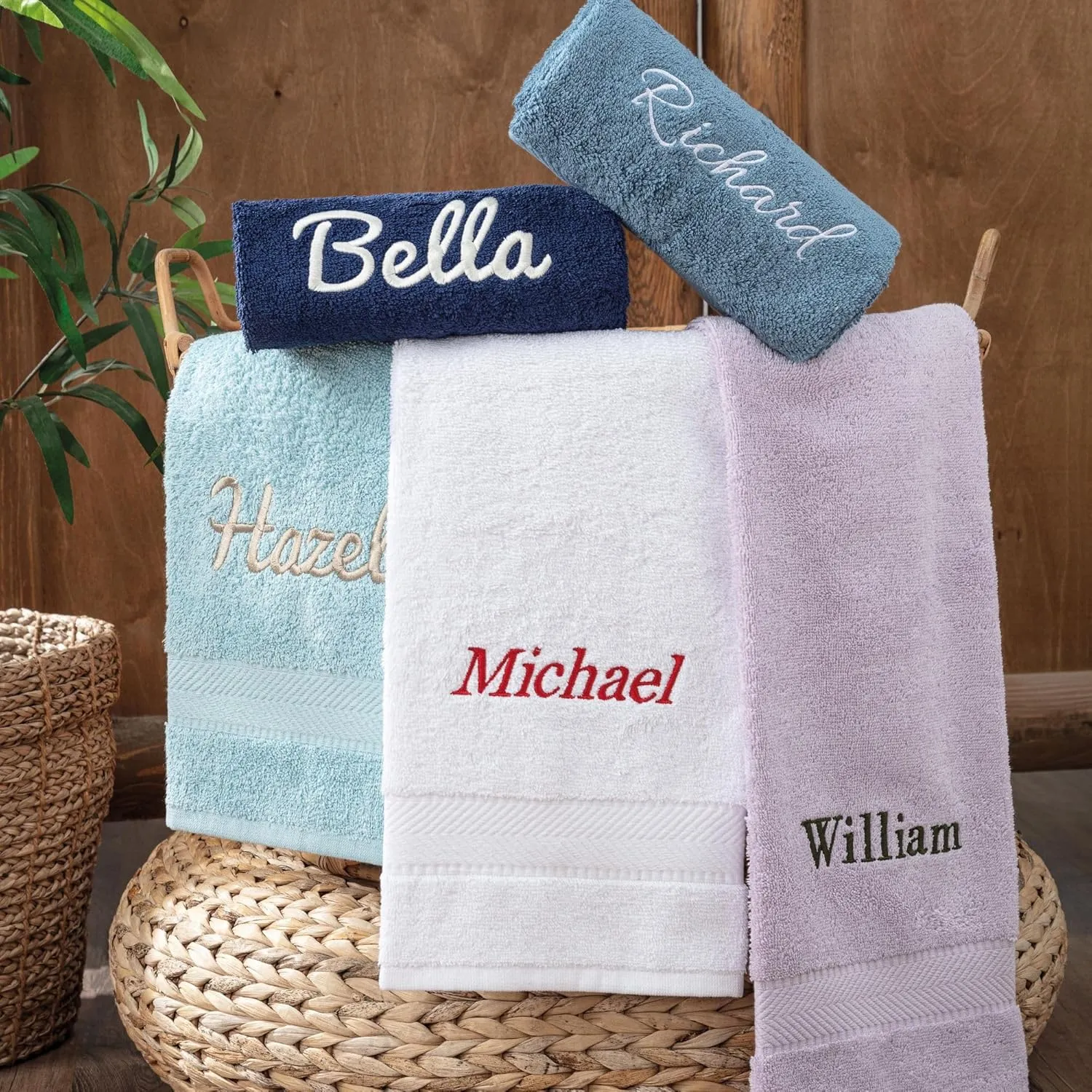 Personalized Towels - Customized Turkish Cotton Towel Set, Monogrammed Towels with Initials, Name & Embroidery, Idea for Weddings, Bridal Showers, Anniversaries, Housewarming, New Home