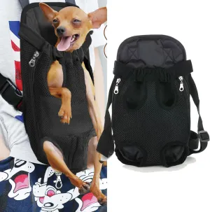 Pet Carrier Backpack, Adjustable Pet Cat Dog Carrier Backpack Travel Bag, Legs Out,Dog Carrier for Hiking Camping Travel, Sling Bag for Small Medium Dog Cat (Black, X-Large (10-15LBS))
