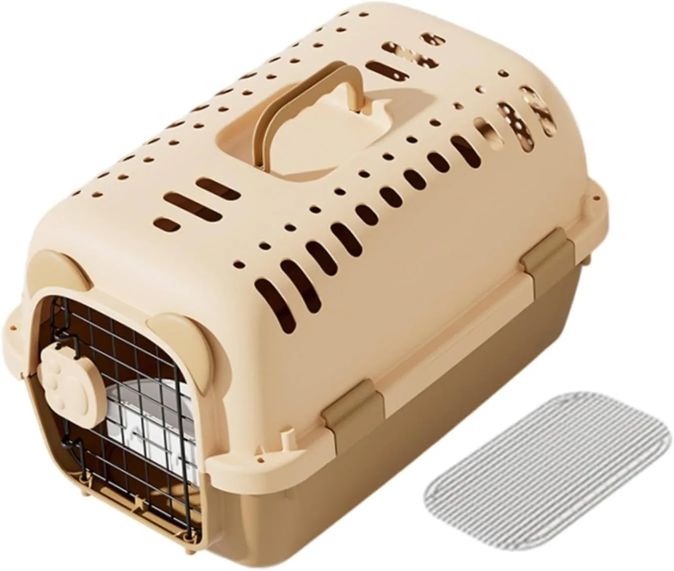 Pet Carrier Hard Sided Pet Transport Cage Breathable Comfortable Dog Kennel Cat Cage for Hiking Indoor Outdoor Camping Biking, L