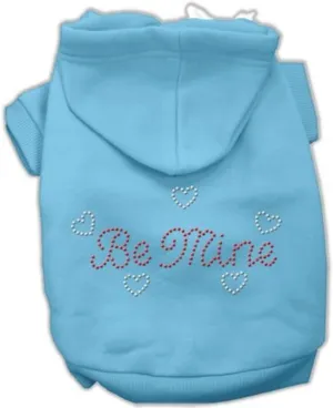 Pet, Dog & Cat Hoodie Rhinestone, "Be Mine" Baby Blue SM (3-6 lbs.)