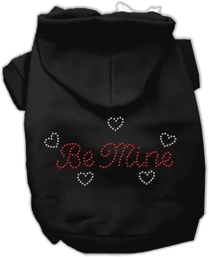 Pet, Dog & Cat Hoodie Rhinestone, "Be Mine" Black XS (0-3 lbs.)