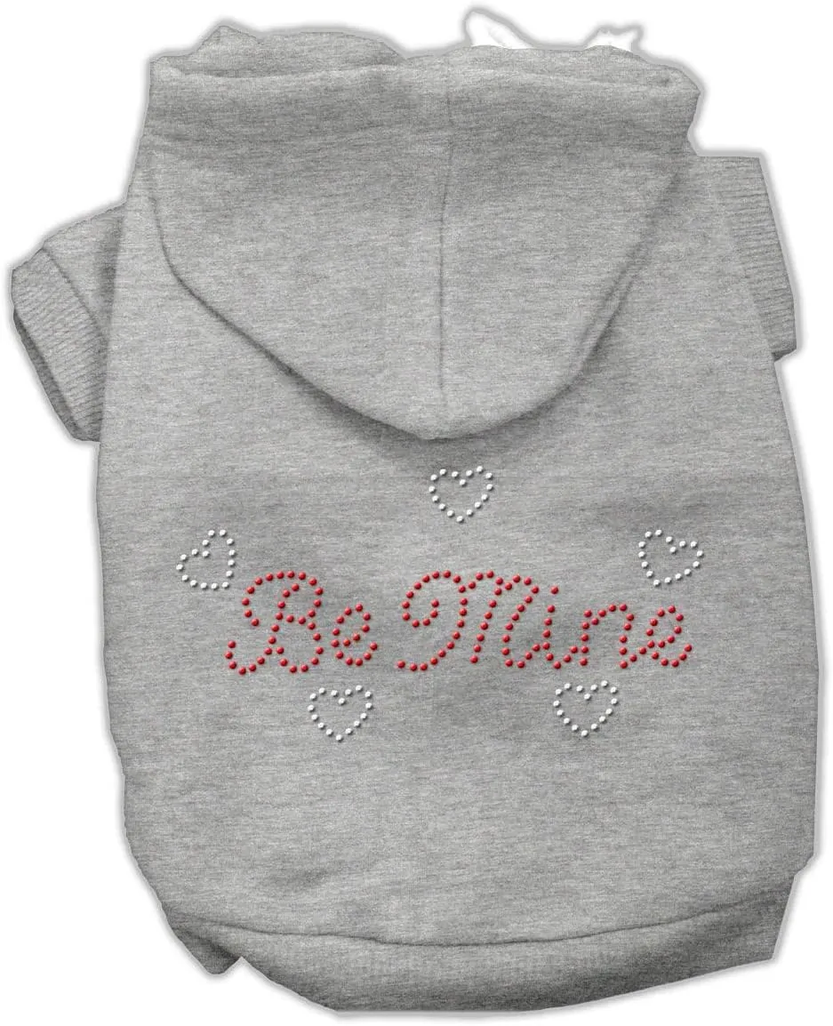 Pet, Dog & Cat Hoodie Rhinestone, "Be Mine" Black XS (0-3 lbs.)