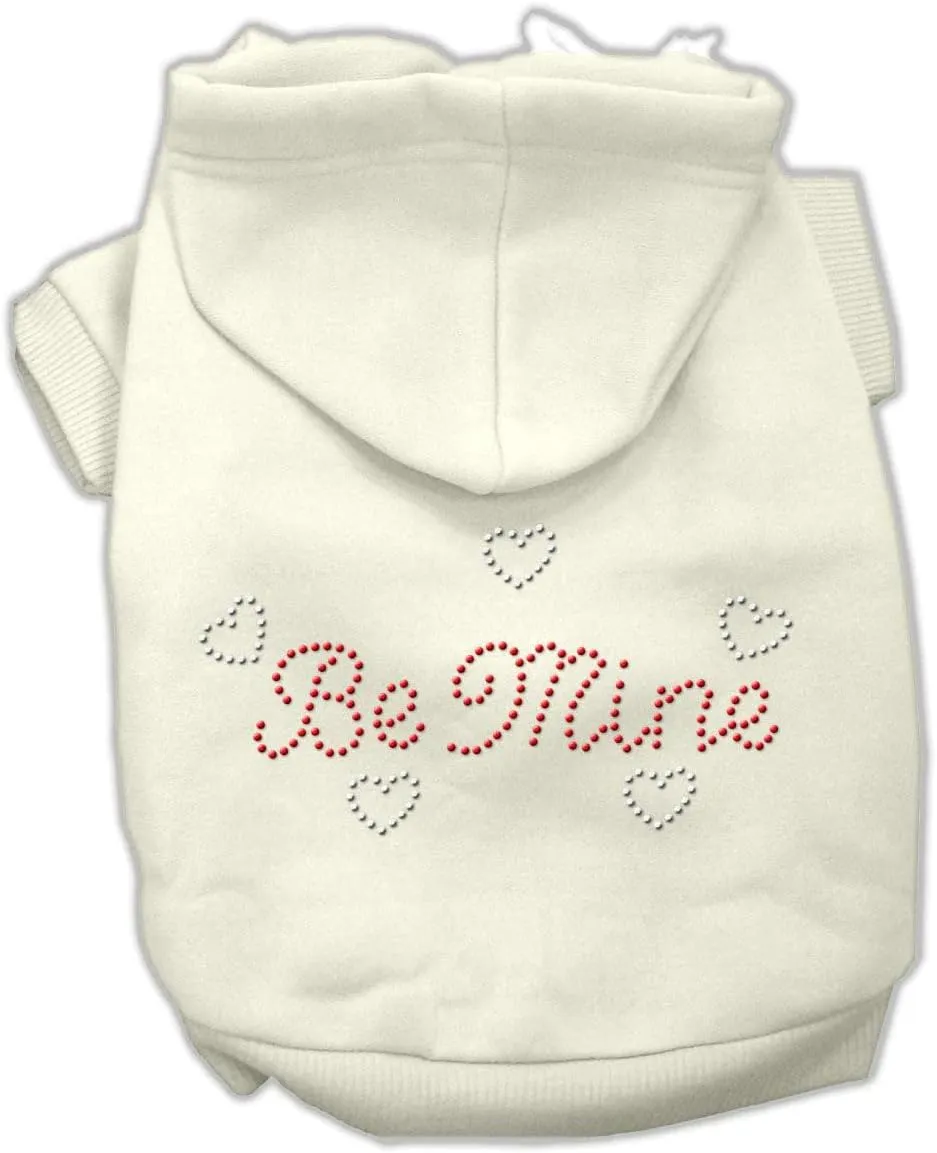 Pet, Dog & Cat Hoodie Rhinestone, "Be Mine" Black XS (0-3 lbs.)