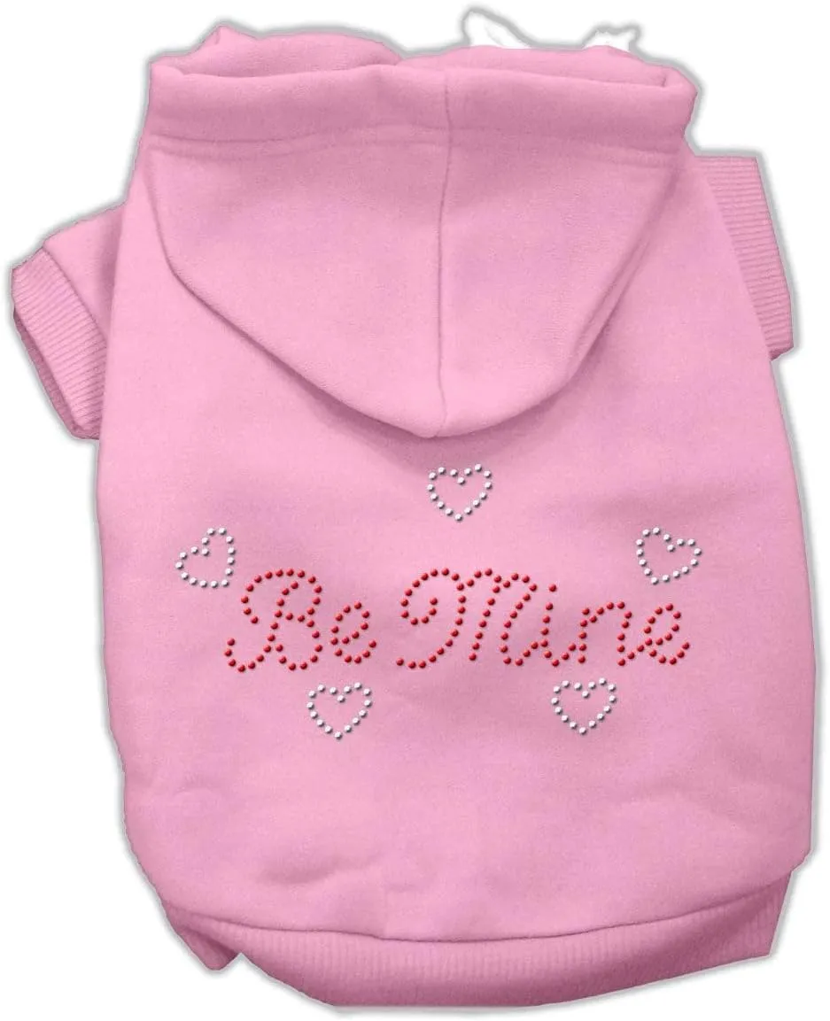 Pet, Dog & Cat Hoodie Rhinestone, "Be Mine" Black XS (0-3 lbs.)