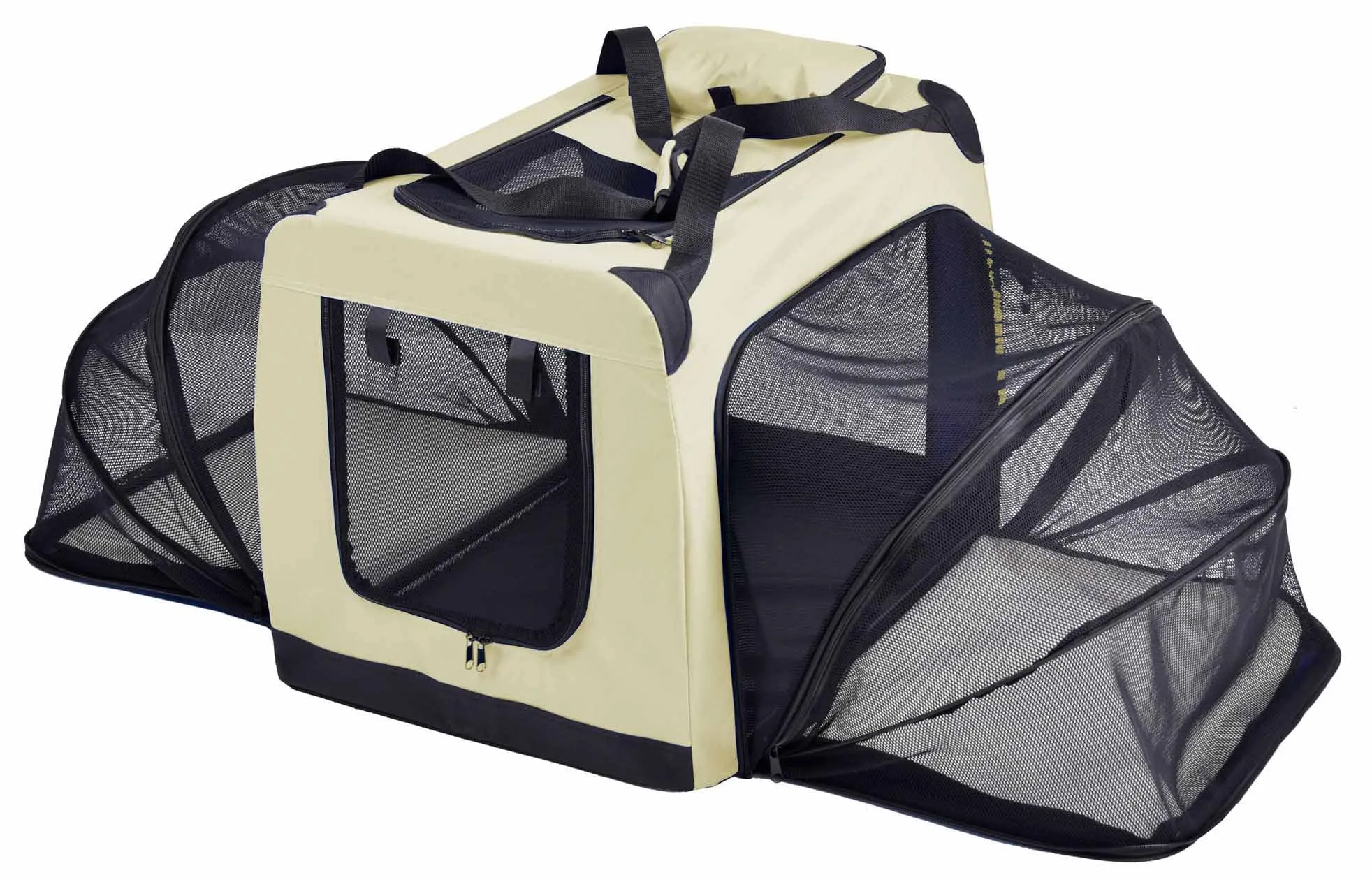 Pet Life  'Hounda Accordion' Metal Framed Soft-Folding Collapsible Dual-Sided Expandable Pet Dog Crate