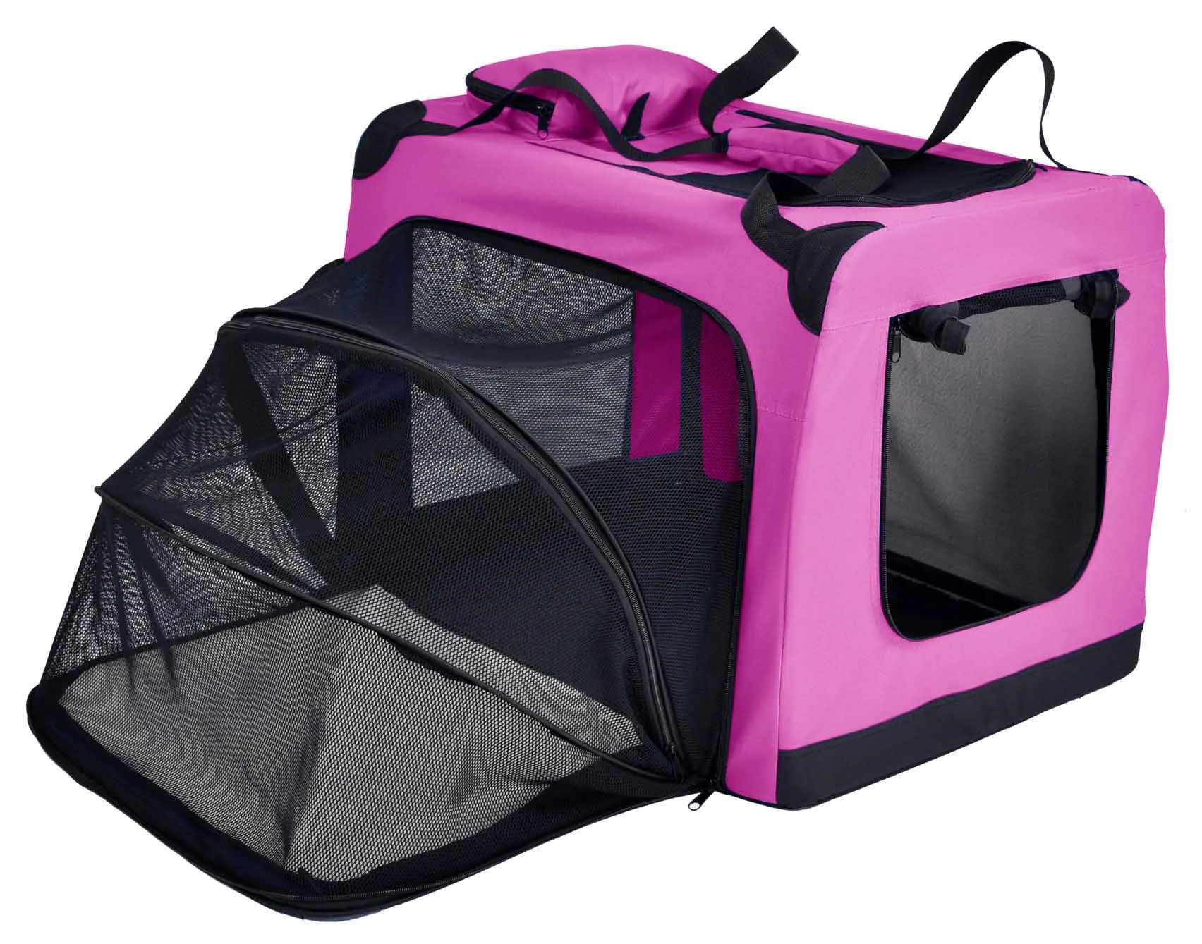 Pet Life  'Hounda Accordion' Metal Framed Soft-Folding Collapsible Dual-Sided Expandable Pet Dog Crate