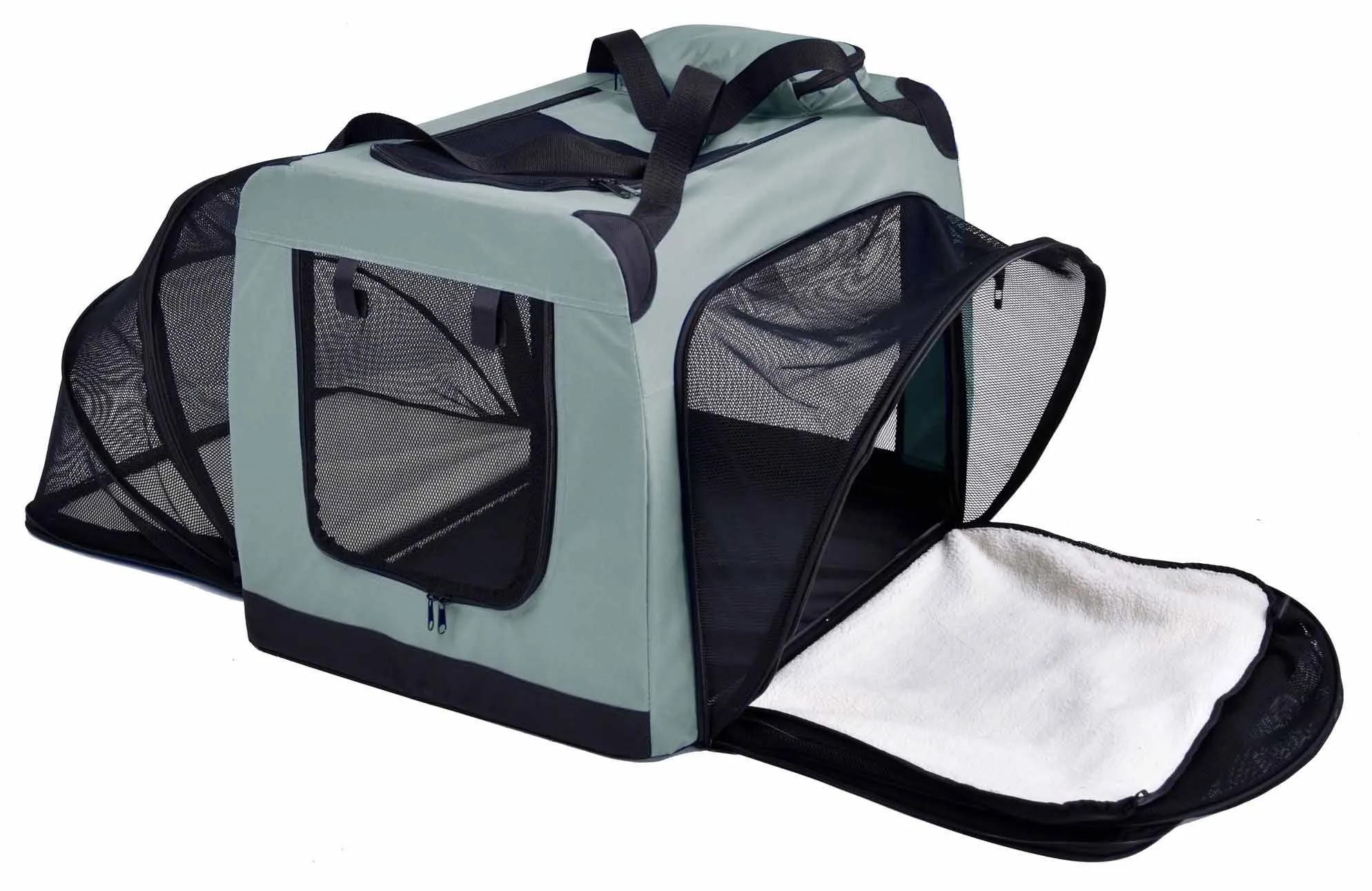 Pet Life  'Hounda Accordion' Metal Framed Soft-Folding Collapsible Dual-Sided Expandable Pet Dog Crate