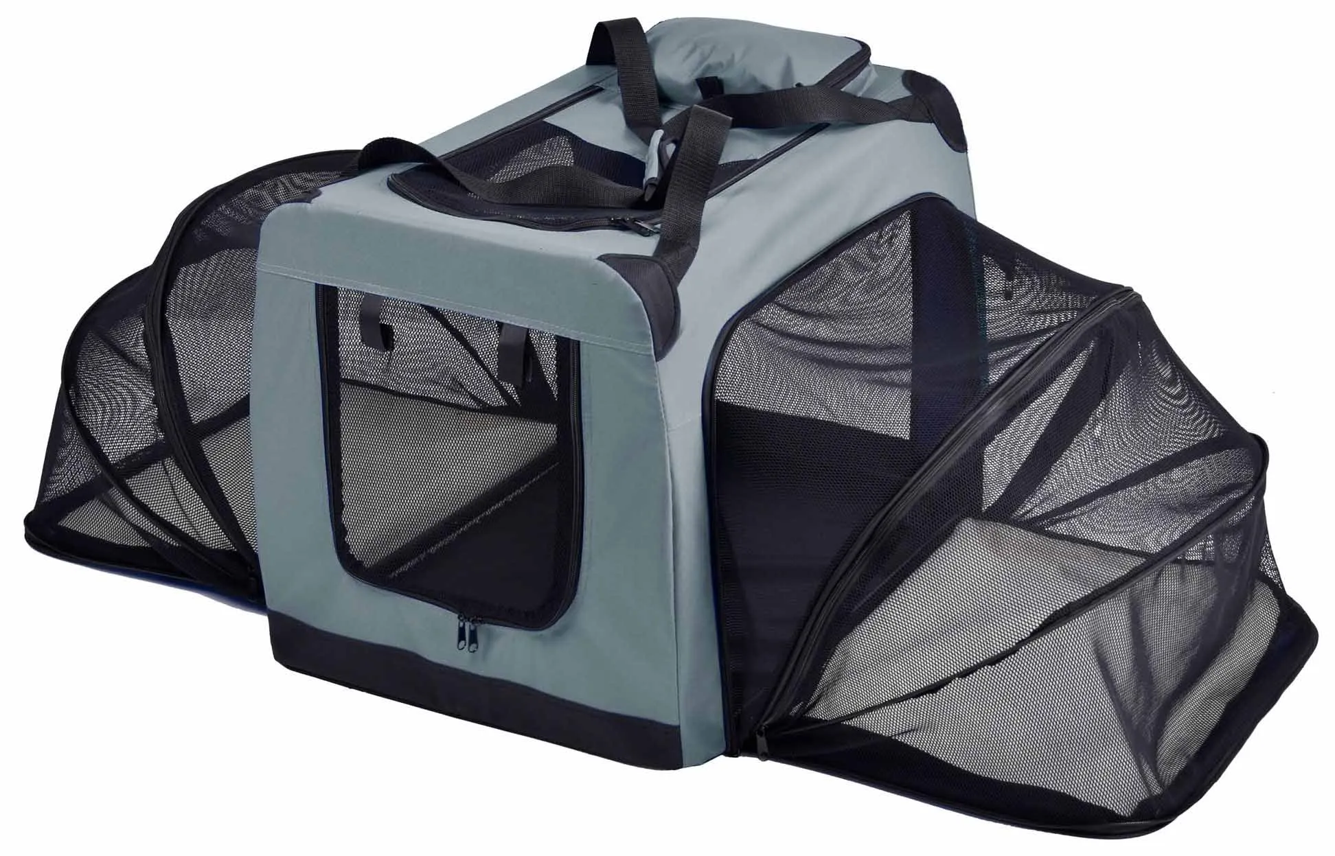 Pet Life  'Hounda Accordion' Metal Framed Soft-Folding Collapsible Dual-Sided Expandable Pet Dog Crate