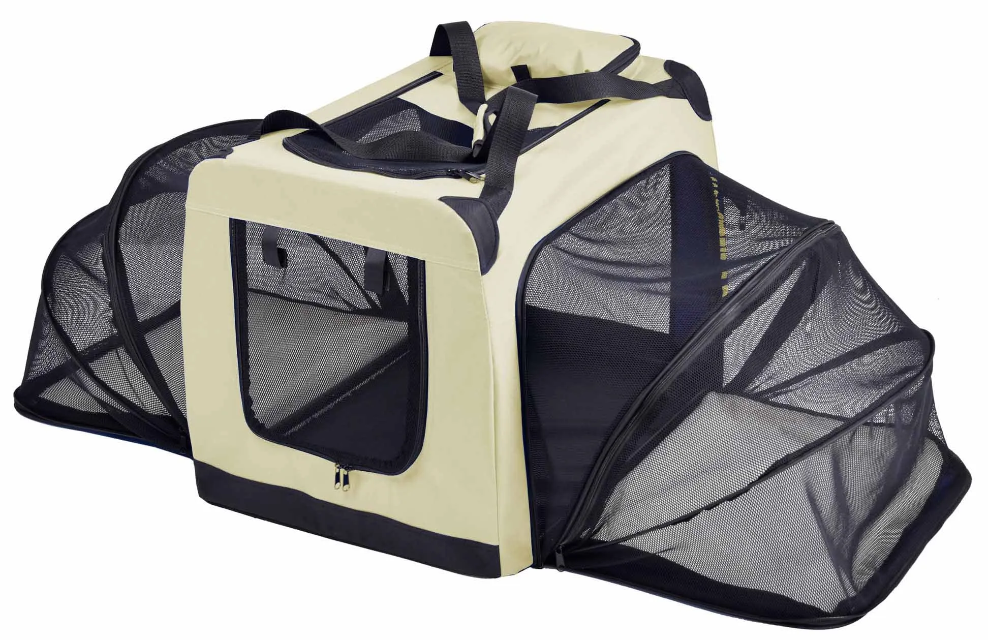 Pet Life  'Hounda Accordion' Metal Framed Soft-Folding Collapsible Dual-Sided Expandable Pet Dog Crate