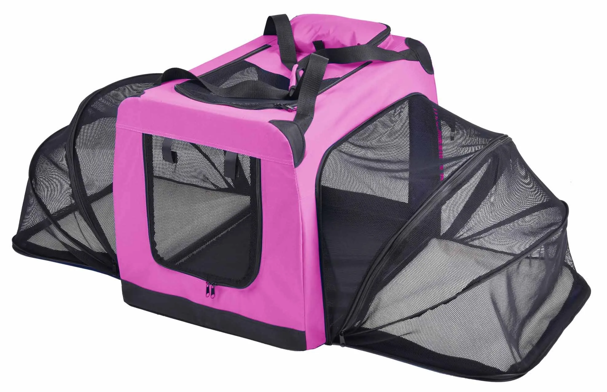 Pet Life  'Hounda Accordion' Metal Framed Soft-Folding Collapsible Dual-Sided Expandable Pet Dog Crate